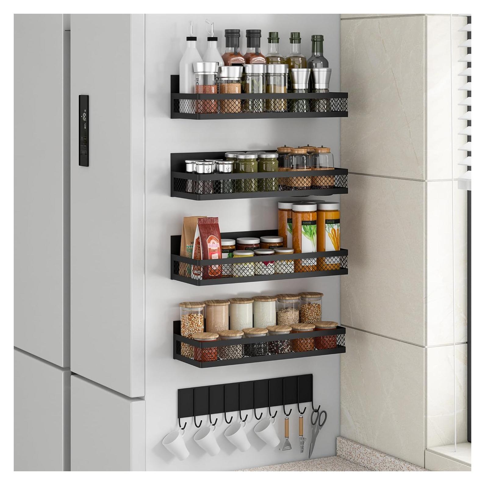 Estante Magnético Fuerte Maluoliao para Especias 5 Piezas