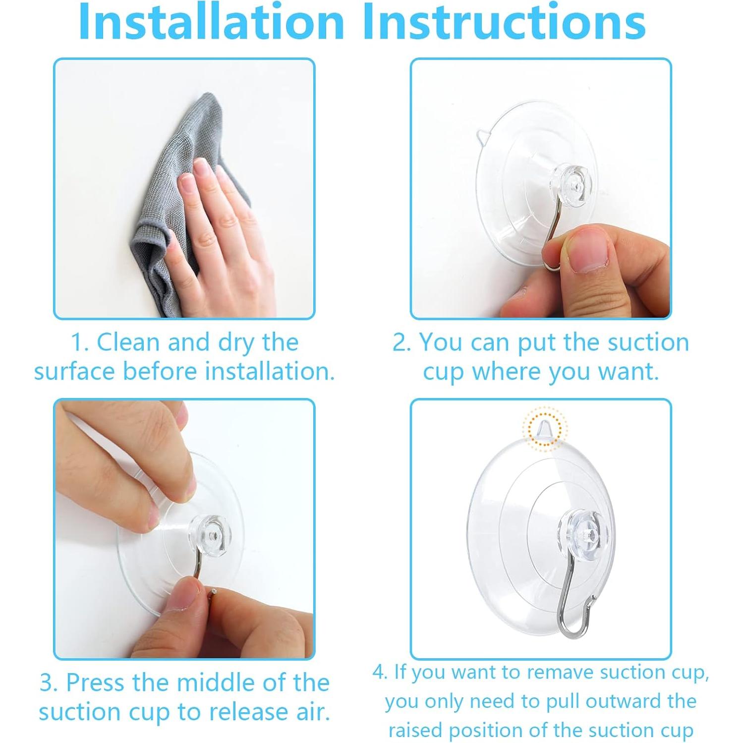 Ganchos de Ventosa Piutouyar 12 Pcs 4.5 cm Soporta 1.81 kg