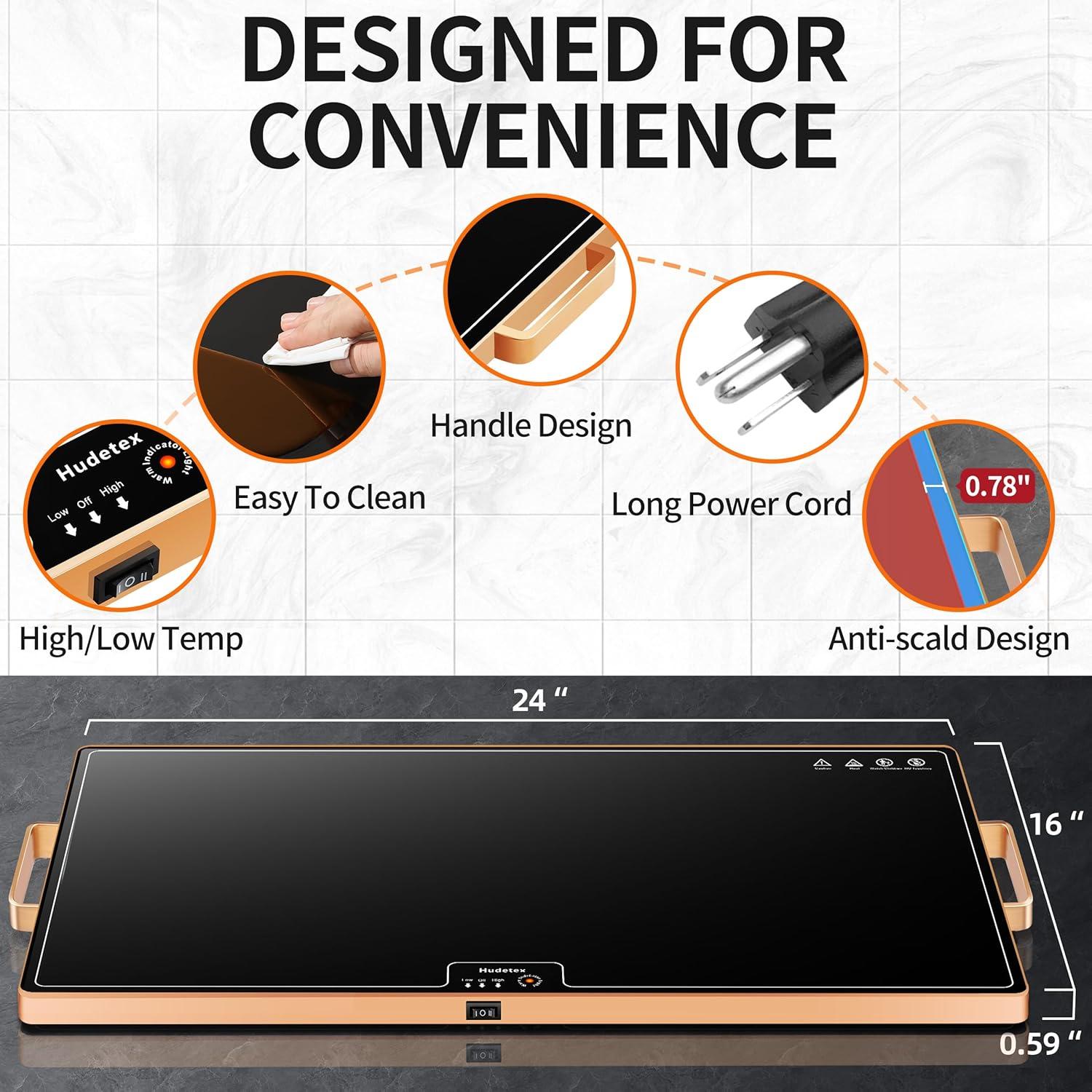 Alfombrilla Calentadora de Comida Hudetex 61x41cm Negra