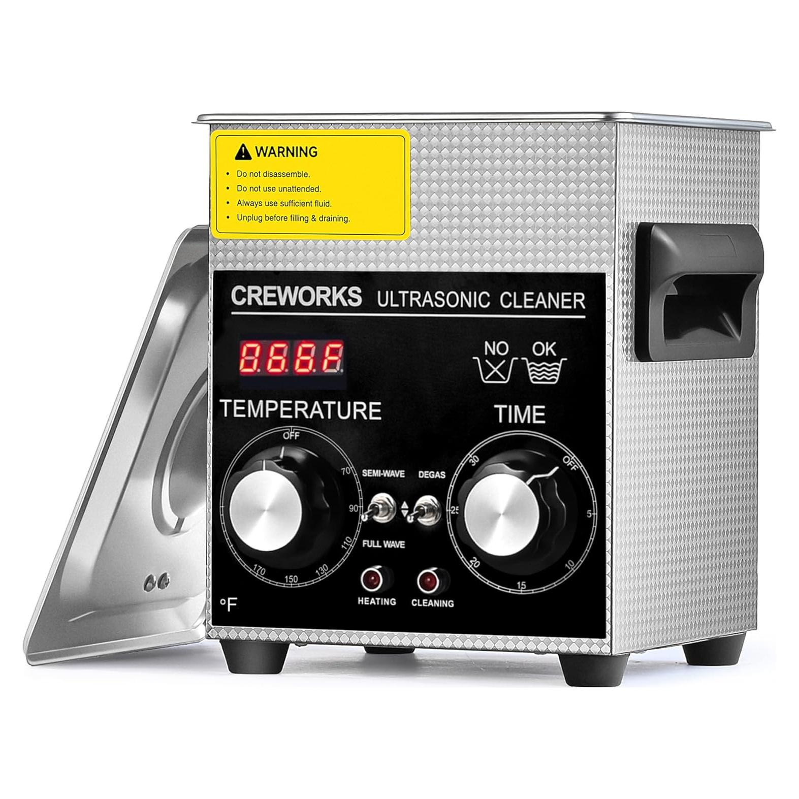 Limpiador Ultrasónico CREWORKS 2L 60W con Calentador y Temporizador