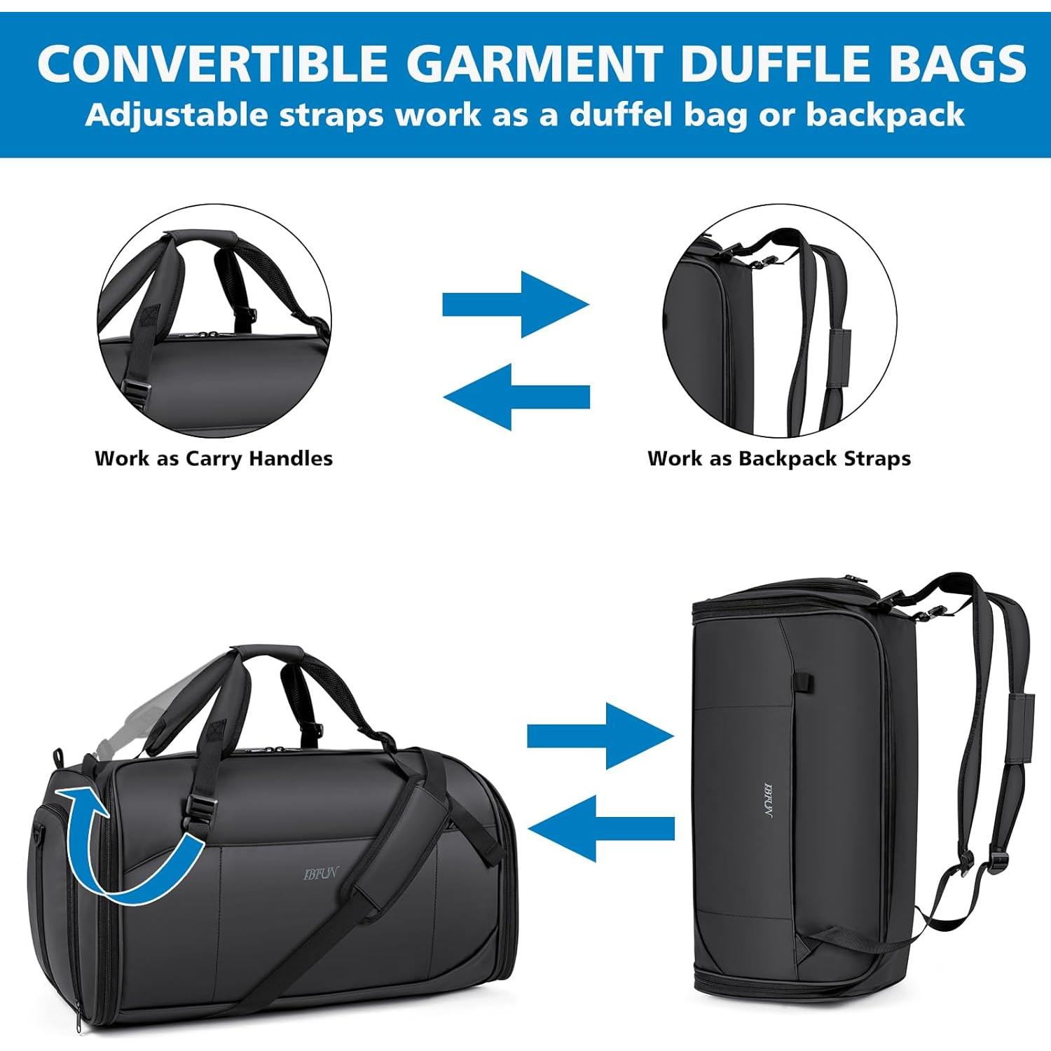 Bolsa de viaje tipo duffel IBFUN 4 en 1 con compartimento para zapatos