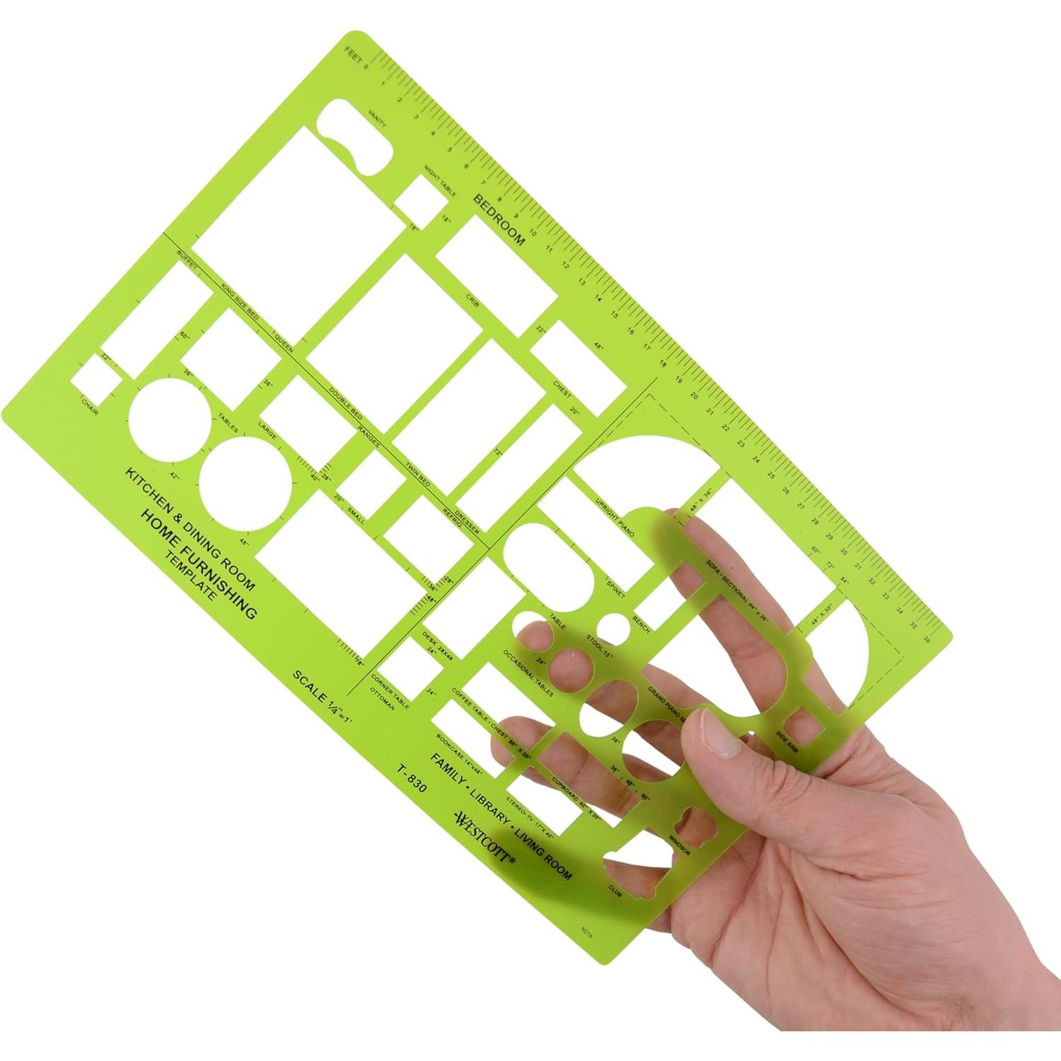 Plantilla de Mobiliario Westcott T-830 35.56x30.48 cm Verde