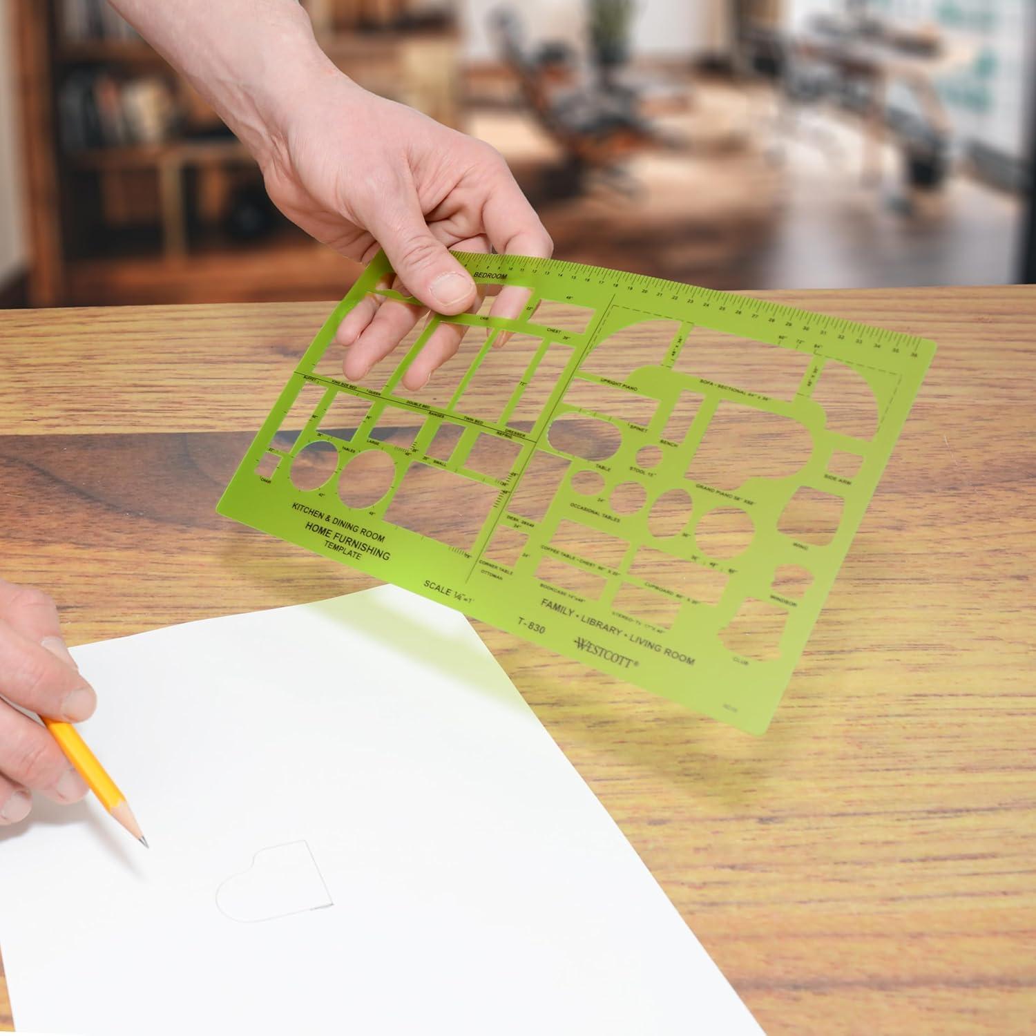 Plantilla de Mobiliario Westcott T-830 35.56x30.48 cm Verde