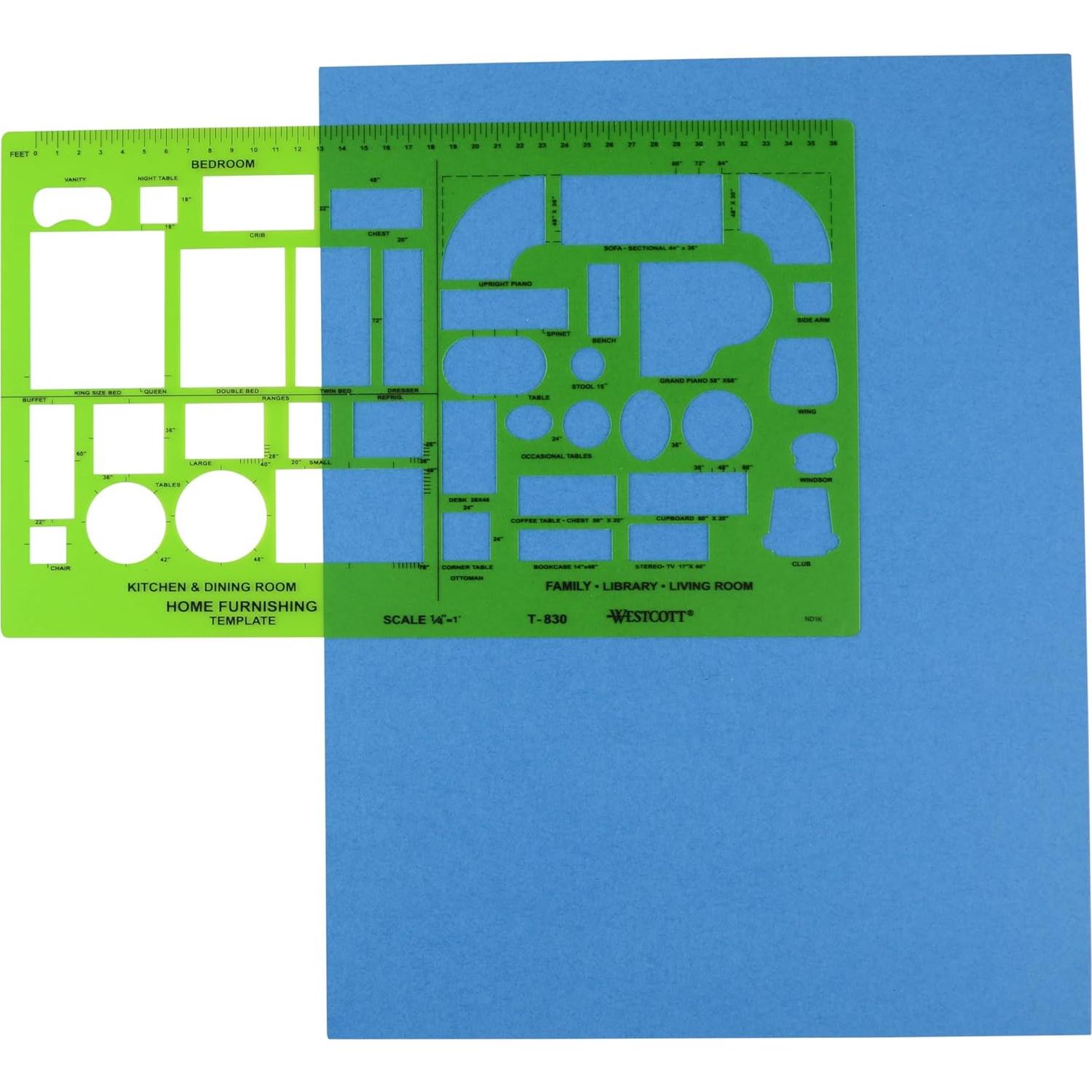 Plantilla de Mobiliario Westcott T-830 35.56x30.48 cm Verde