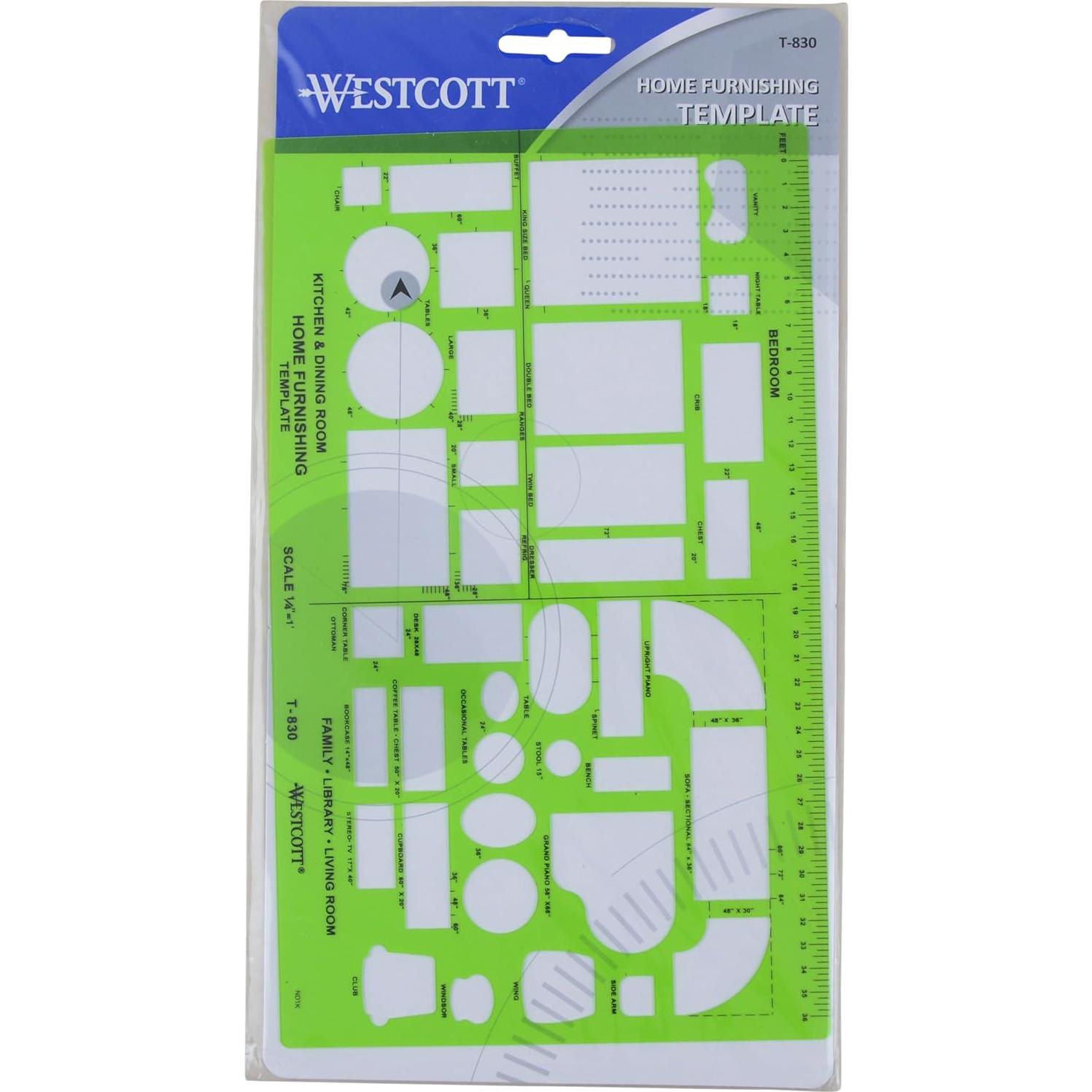 Plantilla de Mobiliario Westcott T-830 35.56x30.48 cm Verde