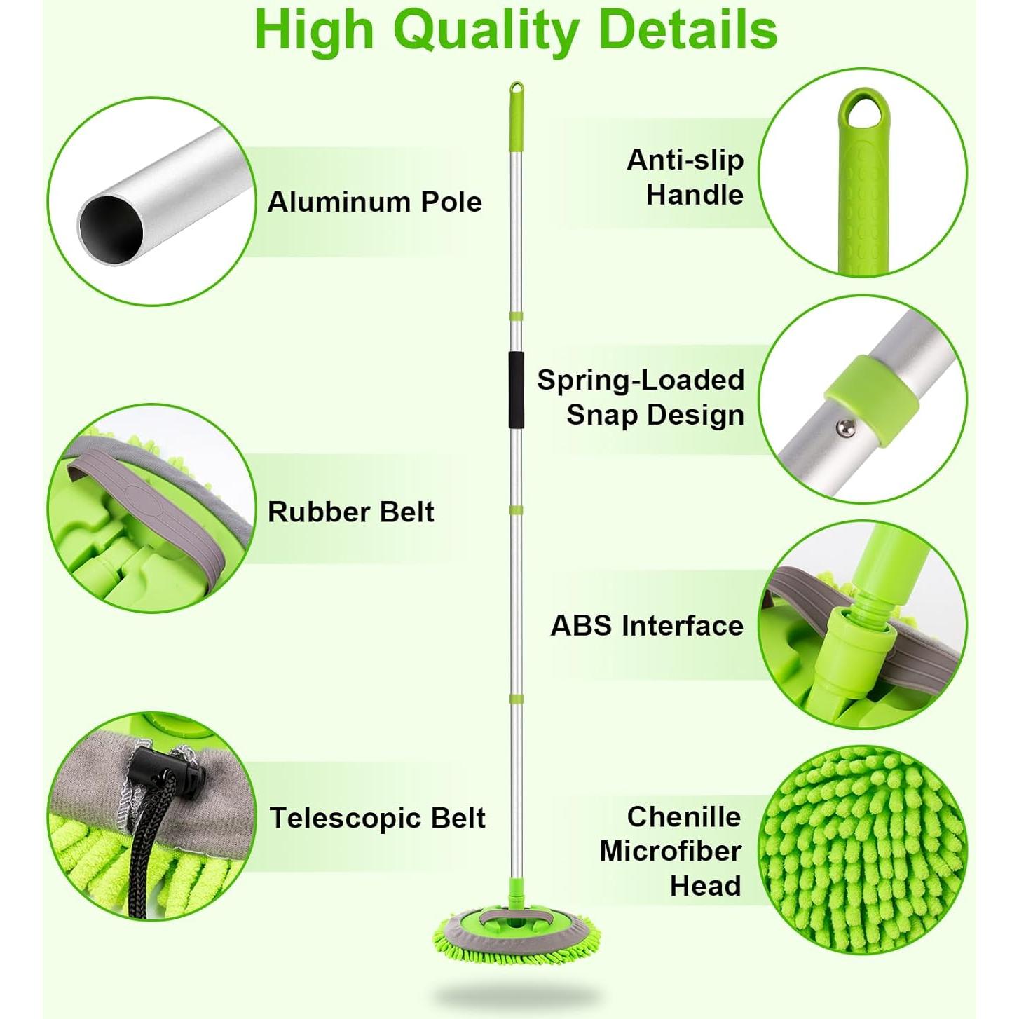 Kit de Lavado de Autos Ordenado con Cepillo de Microfibra 157.5 cm