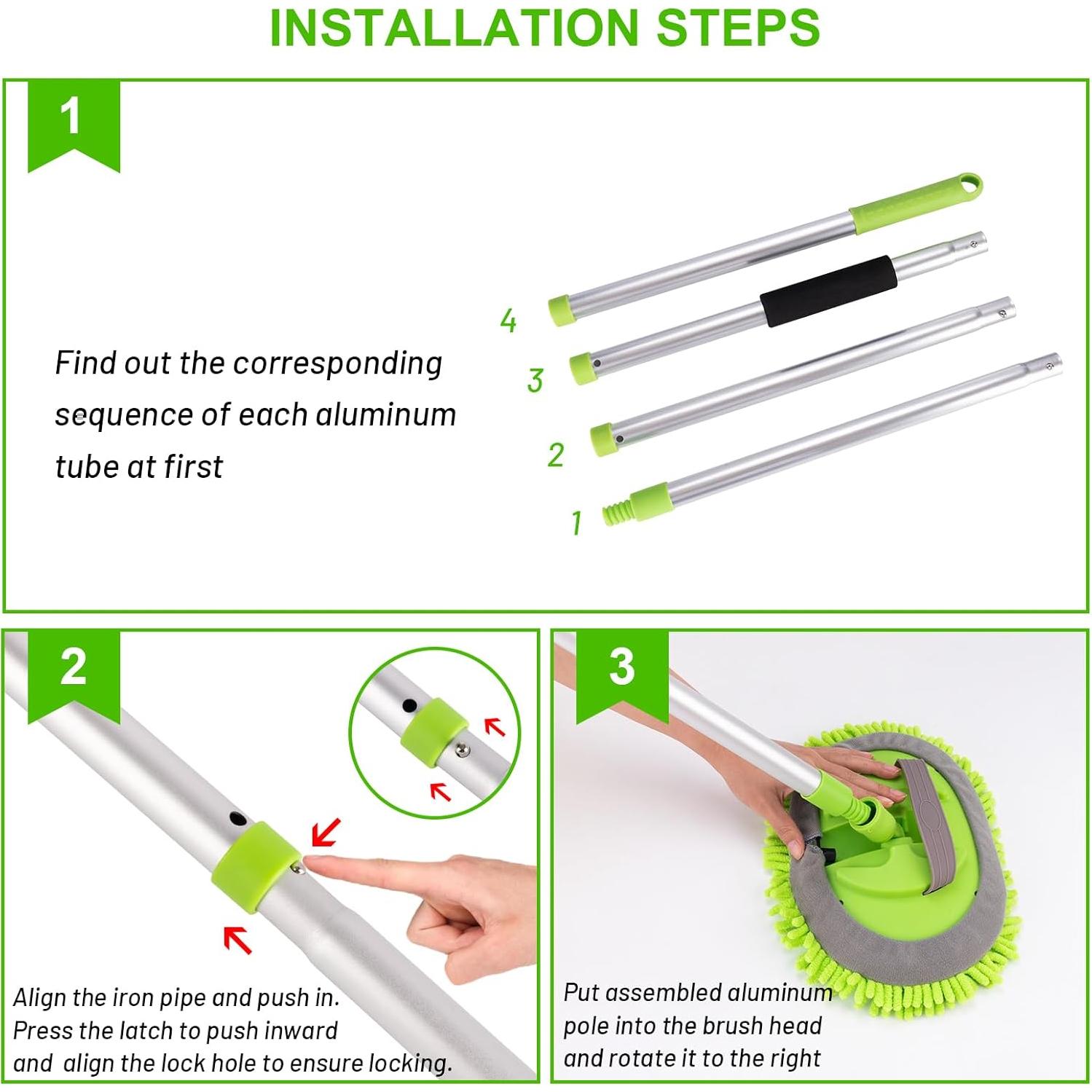 Kit de Lavado de Autos Ordenado con Cepillo de Microfibra 157.5 cm
