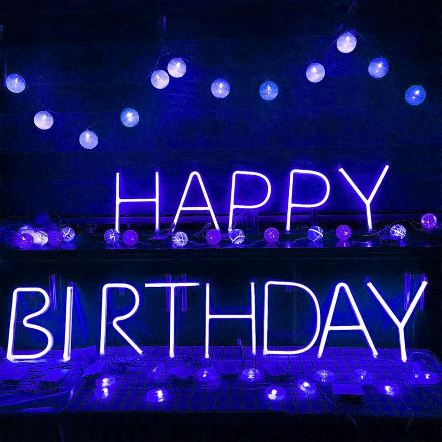 Letra Neón Azul ENUOLI 20.3x12.7 cm para Decoración