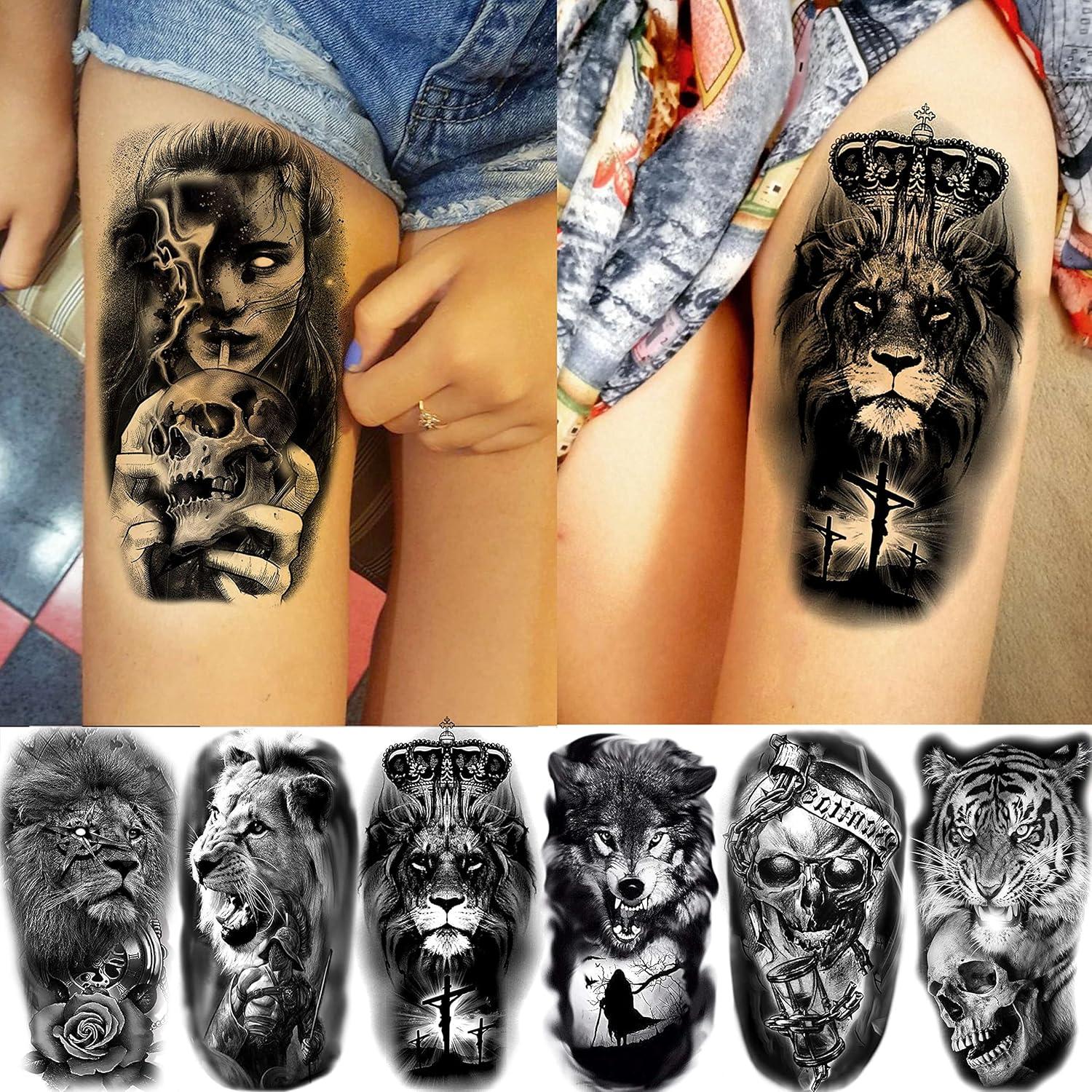 70 Hojas Tatuajes Temporales JOEHAPY Animales y Calaveras