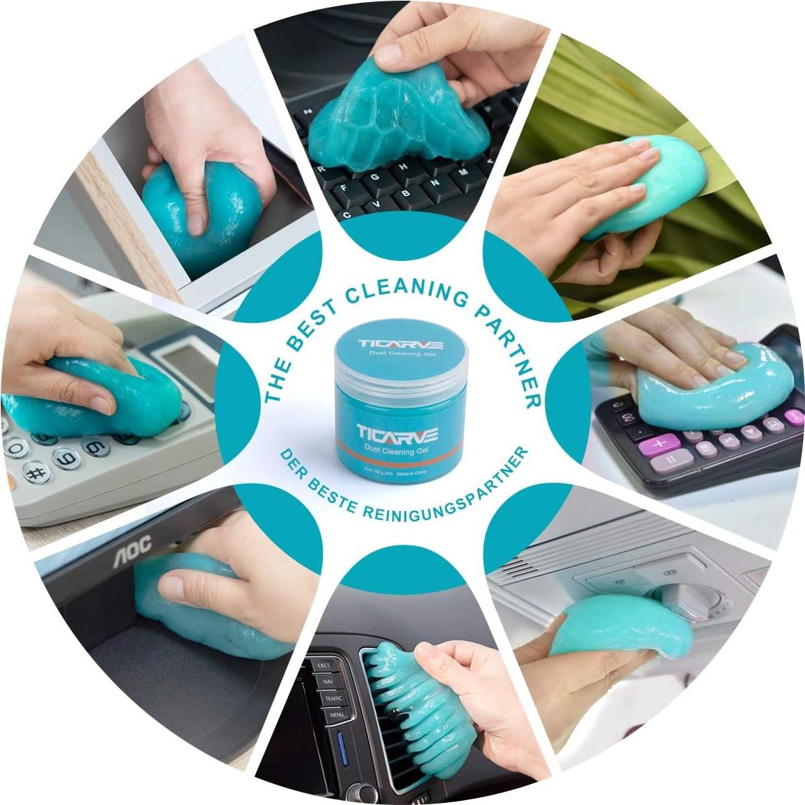 Gel de limpieza TICARVE para automóviles 190g - Reutilizable