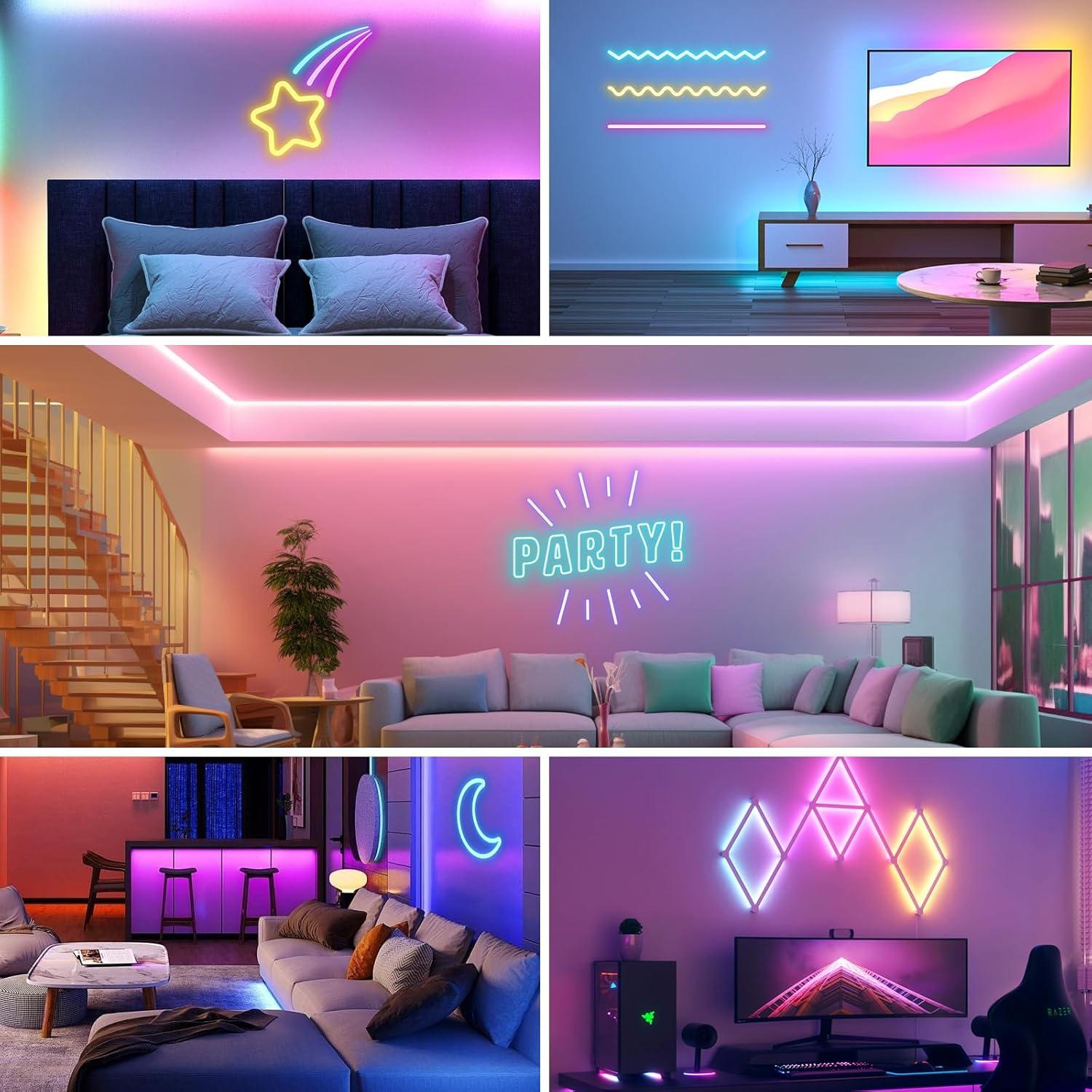 Luces de Cuerda LED Neón 5m NoeiiT RGB Control Remoto