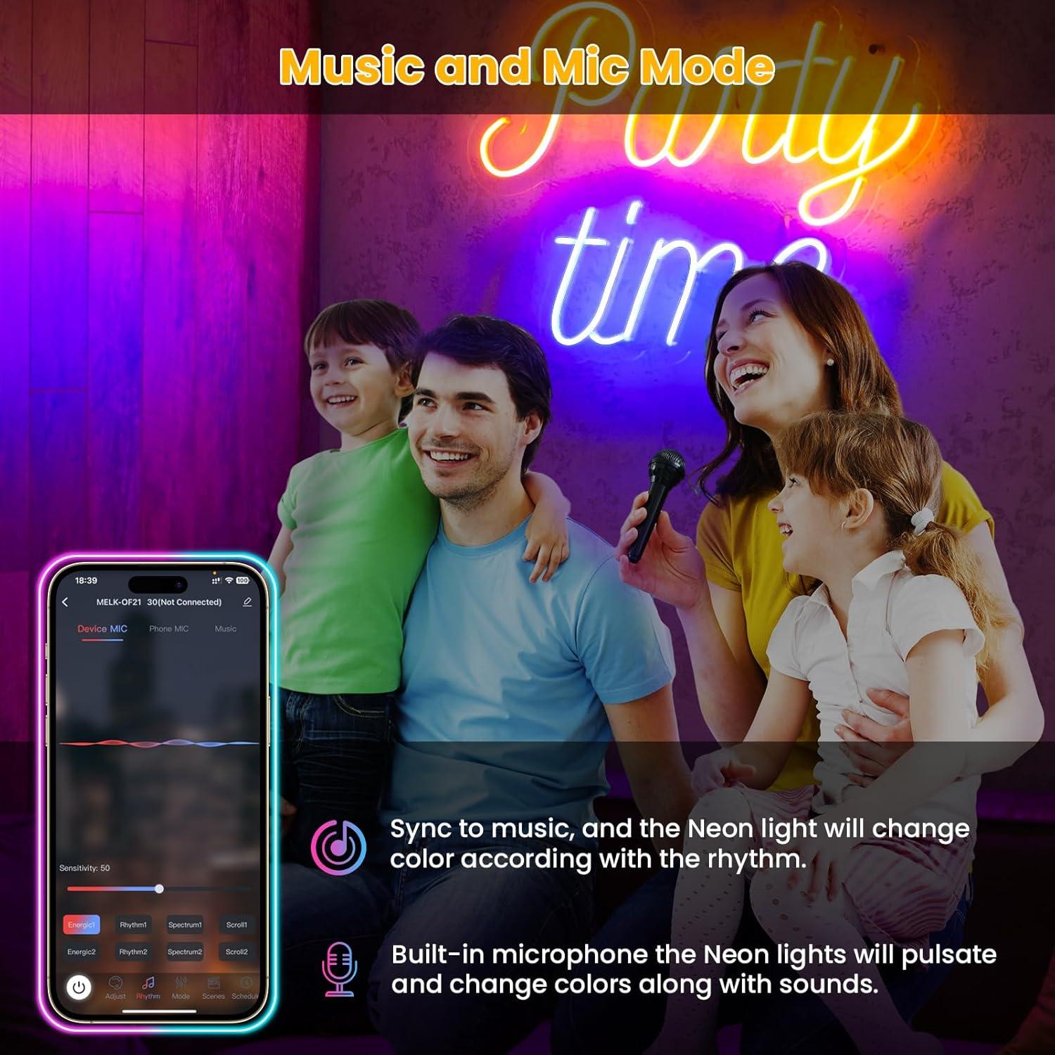 Luces de Cuerda LED Neón 5m NoeiiT RGB Control Remoto