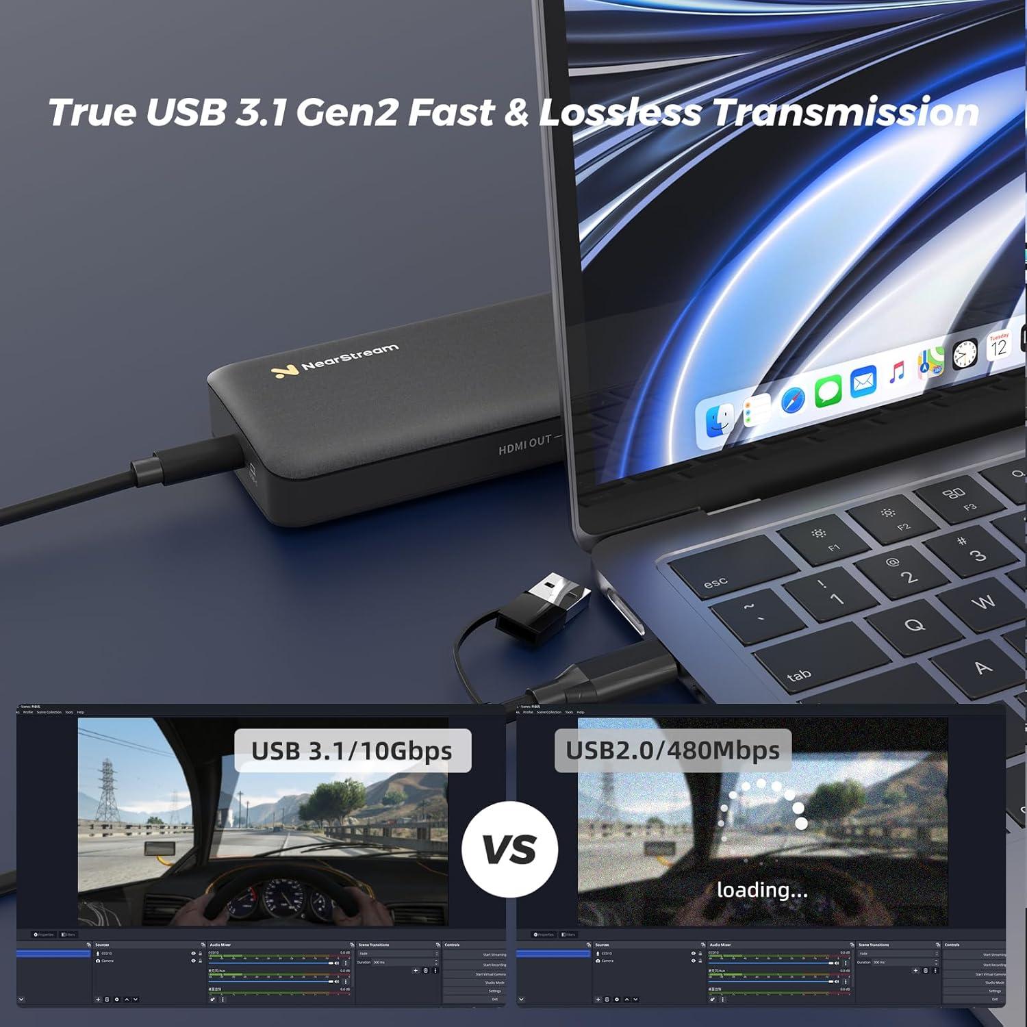 Tarjeta de Captura NearStream NS-CCD30 4K 60FPS HDR10 USB-C