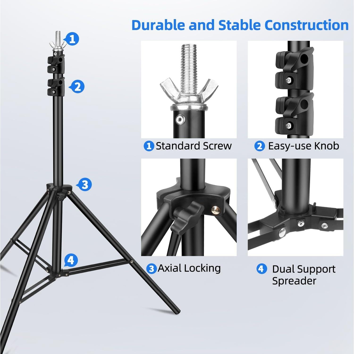 Soporte de Fondo Portátil Hemmotop 2.13m x 1.52m Ajustable