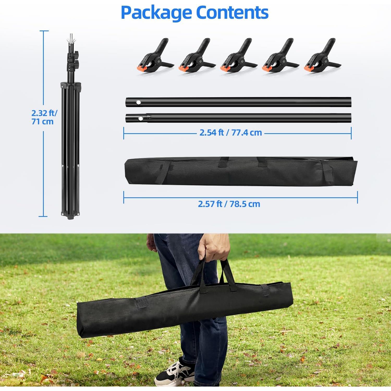 Soporte de Fondo Portátil Hemmotop 2.13m x 1.52m Ajustable