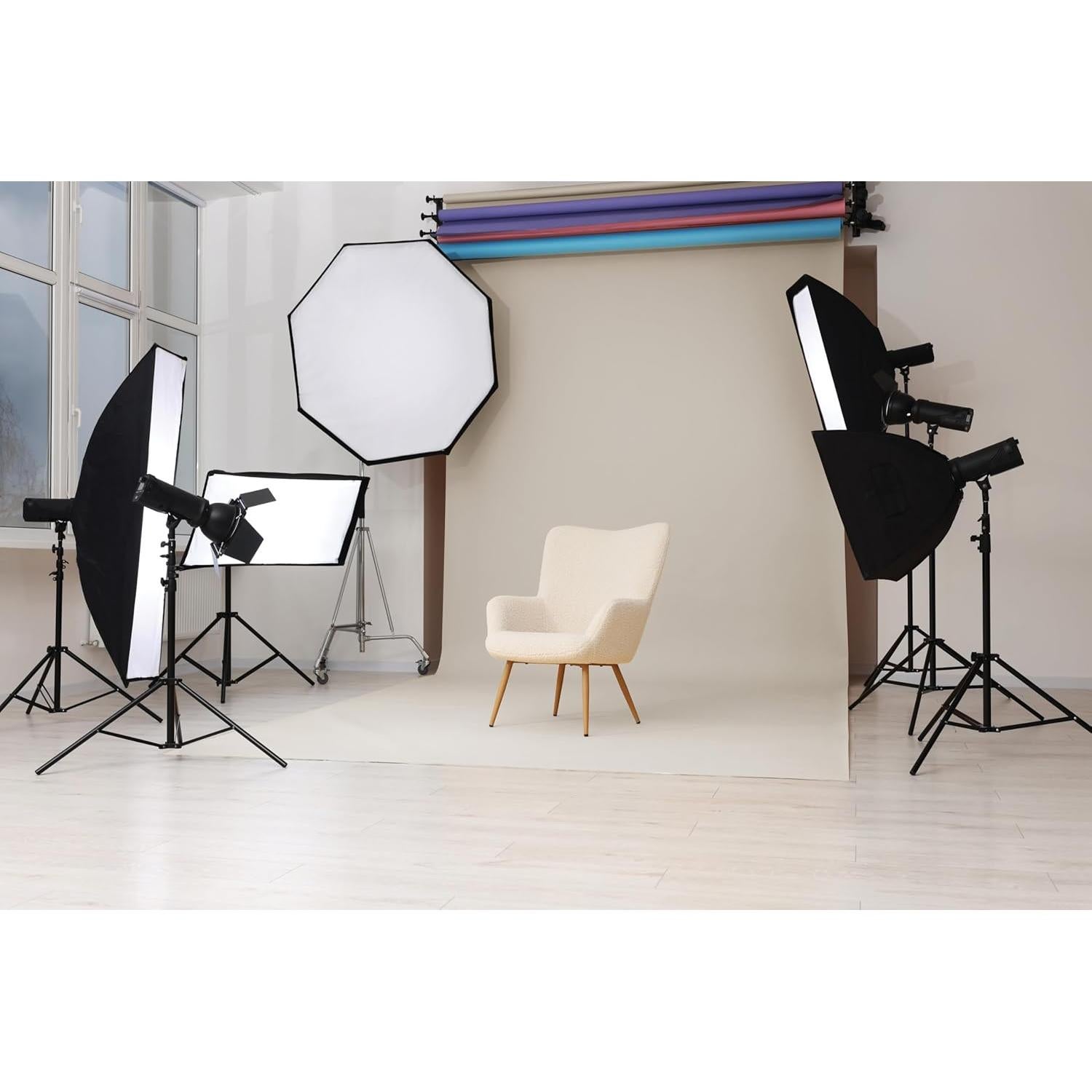 Fondo de papel sin costuras Denny Manufacturing gris 135x10.97m