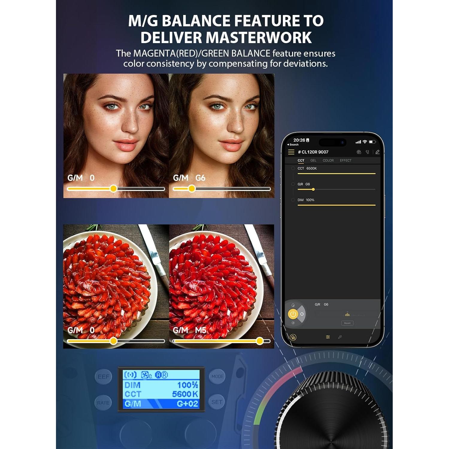 Luz de Video COLBOR CL120R RGB 120W Iluminación Continua 2700-6500K