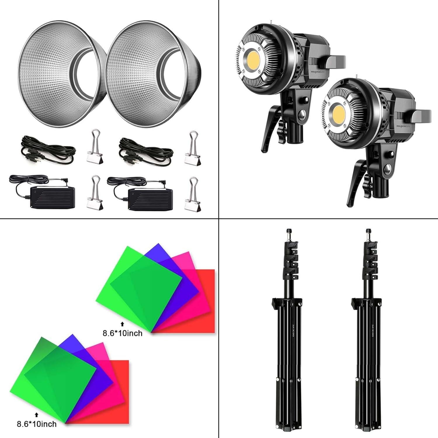 Kit de Iluminación LED GVM 80W con Montura Bowens y Trípode