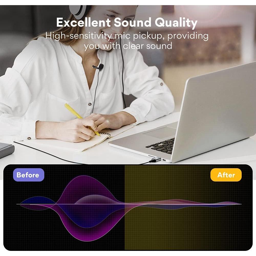 Micrófono Lavalier USB MAONO AU-UL10 Omnidireccional 192kHz