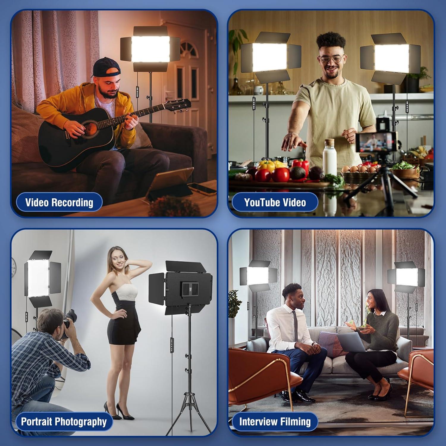 Kit de Luz LED Kewaiaa 30W Ajustable 2500K-8500K para Video