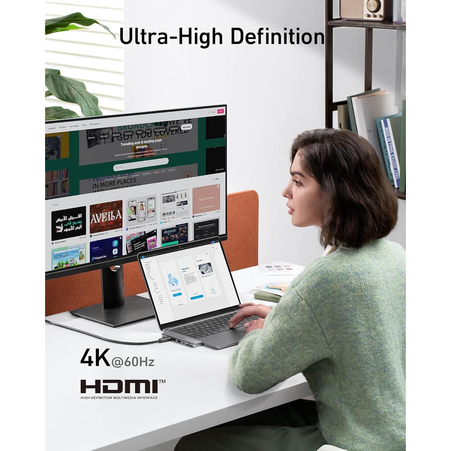 Hub USB-C Anker 547 7-en-2 HDMI 4K para MacBook