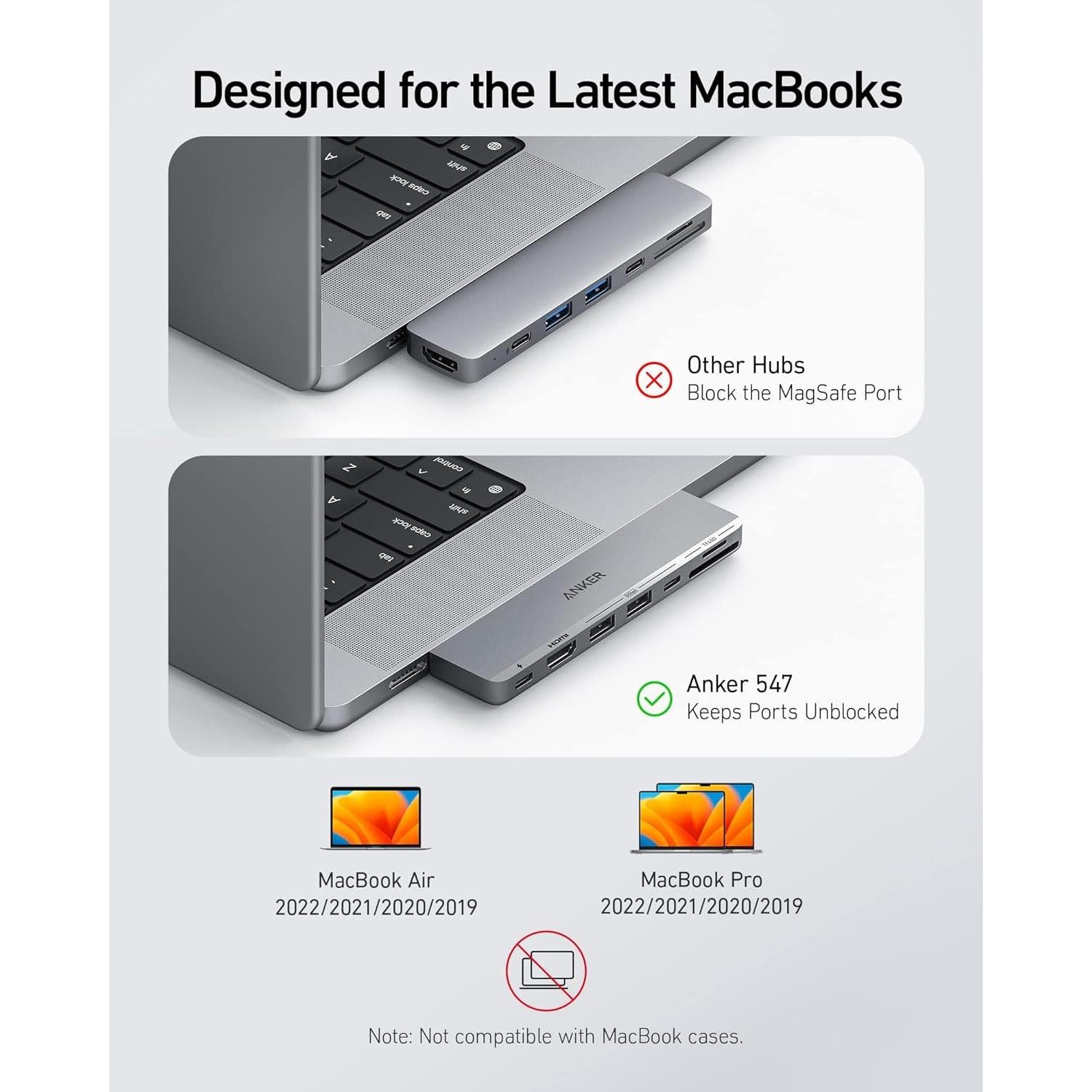 Hub USB-C Anker 547 7-en-2 HDMI 4K para MacBook
