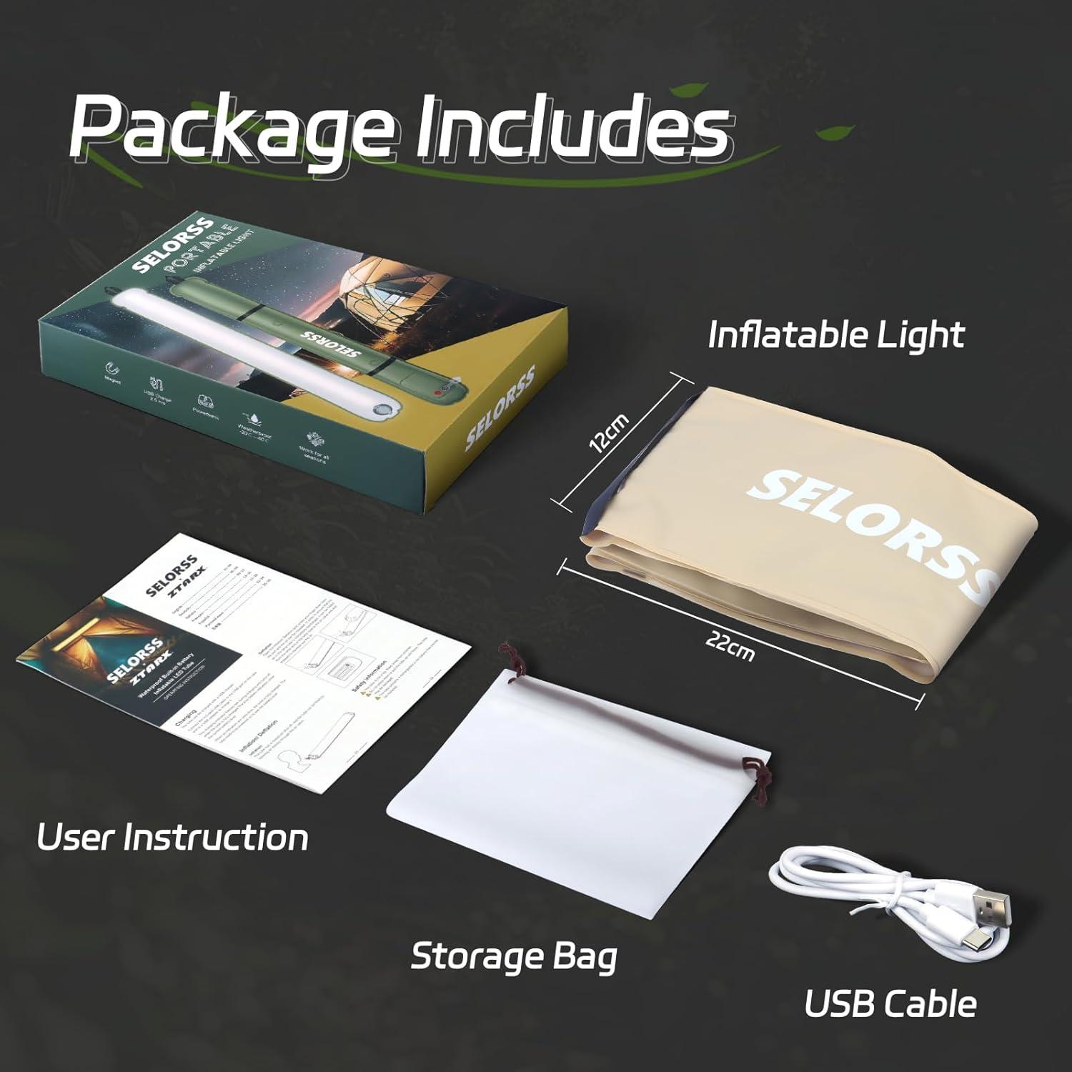 Luz Inflable de Camping SELORSS TubeB20 IP66 2000mAh