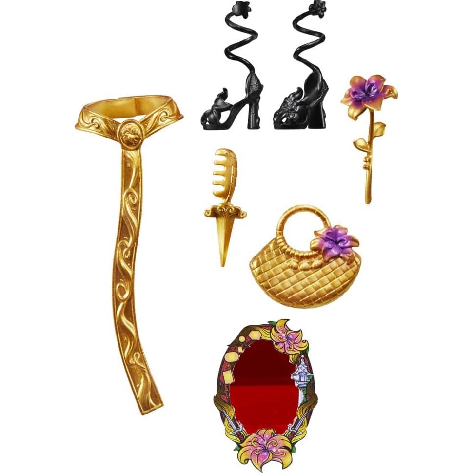 Disney Villains Mother Gothel Fashion Doll, Accessories and Removable Clothes, Disney Villains Toy for Kids 5 Years Old and Up