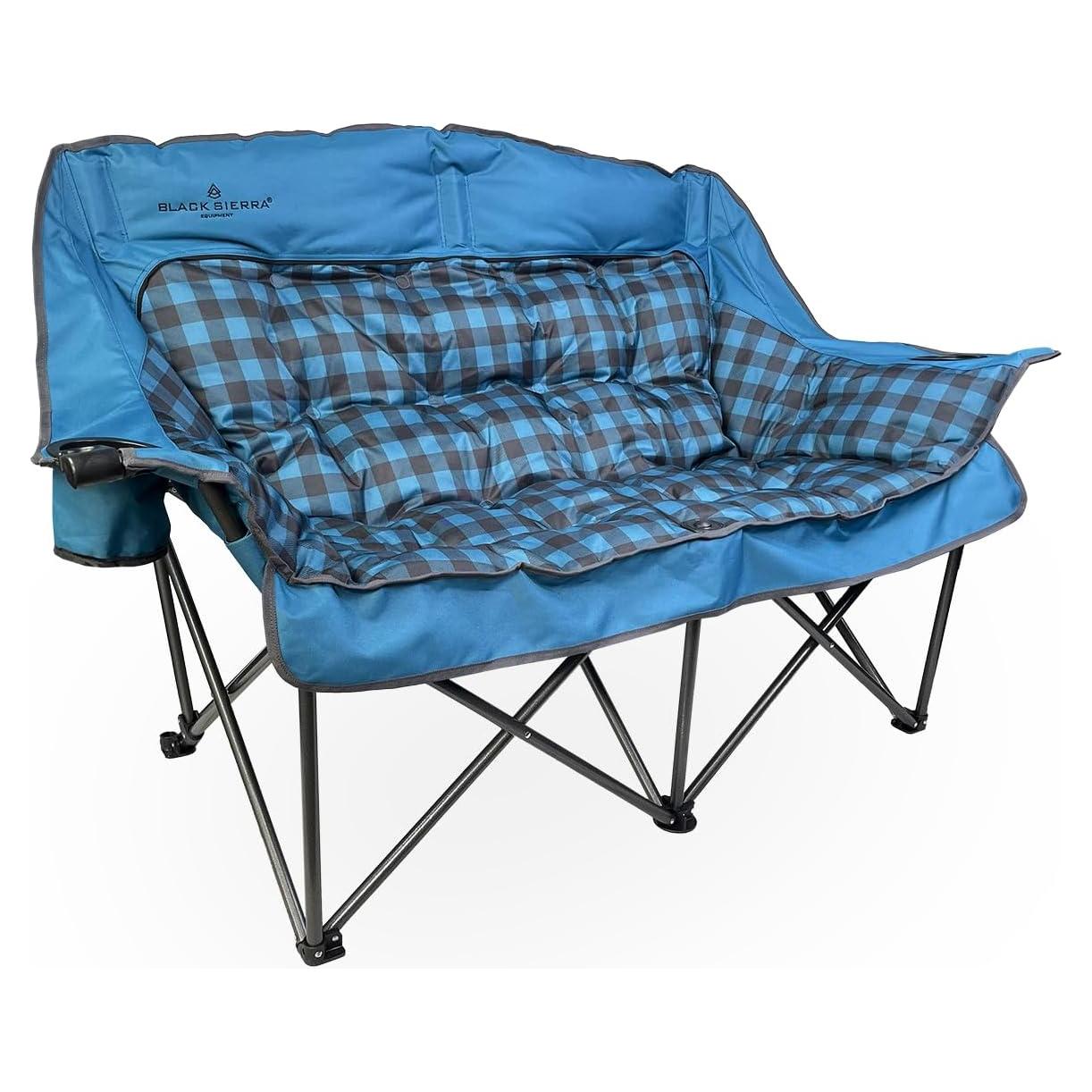 Sofá de Camping Doble Black Sierra, Plegable, 272 kg, Azul