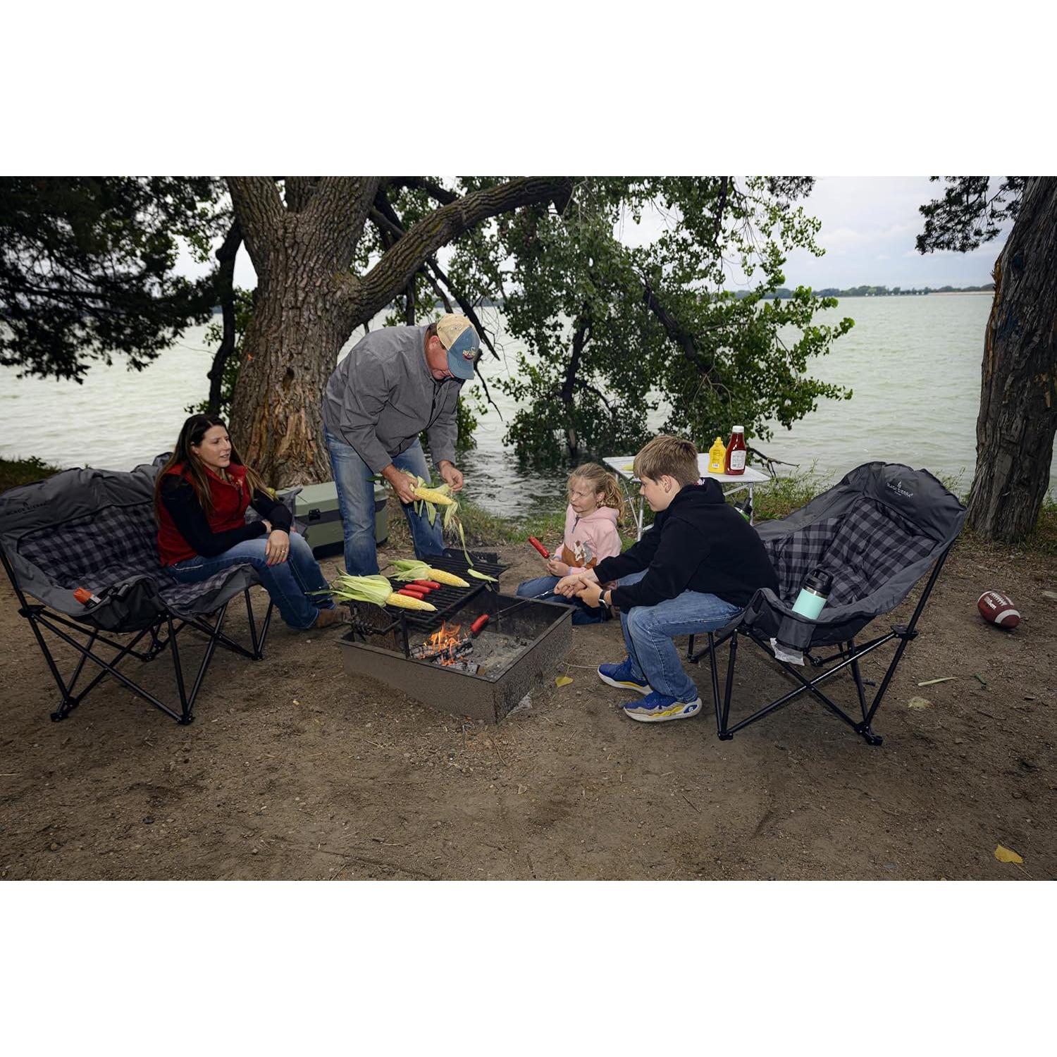 Sofá de Camping Doble Black Sierra, Plegable, 272 kg, Azul