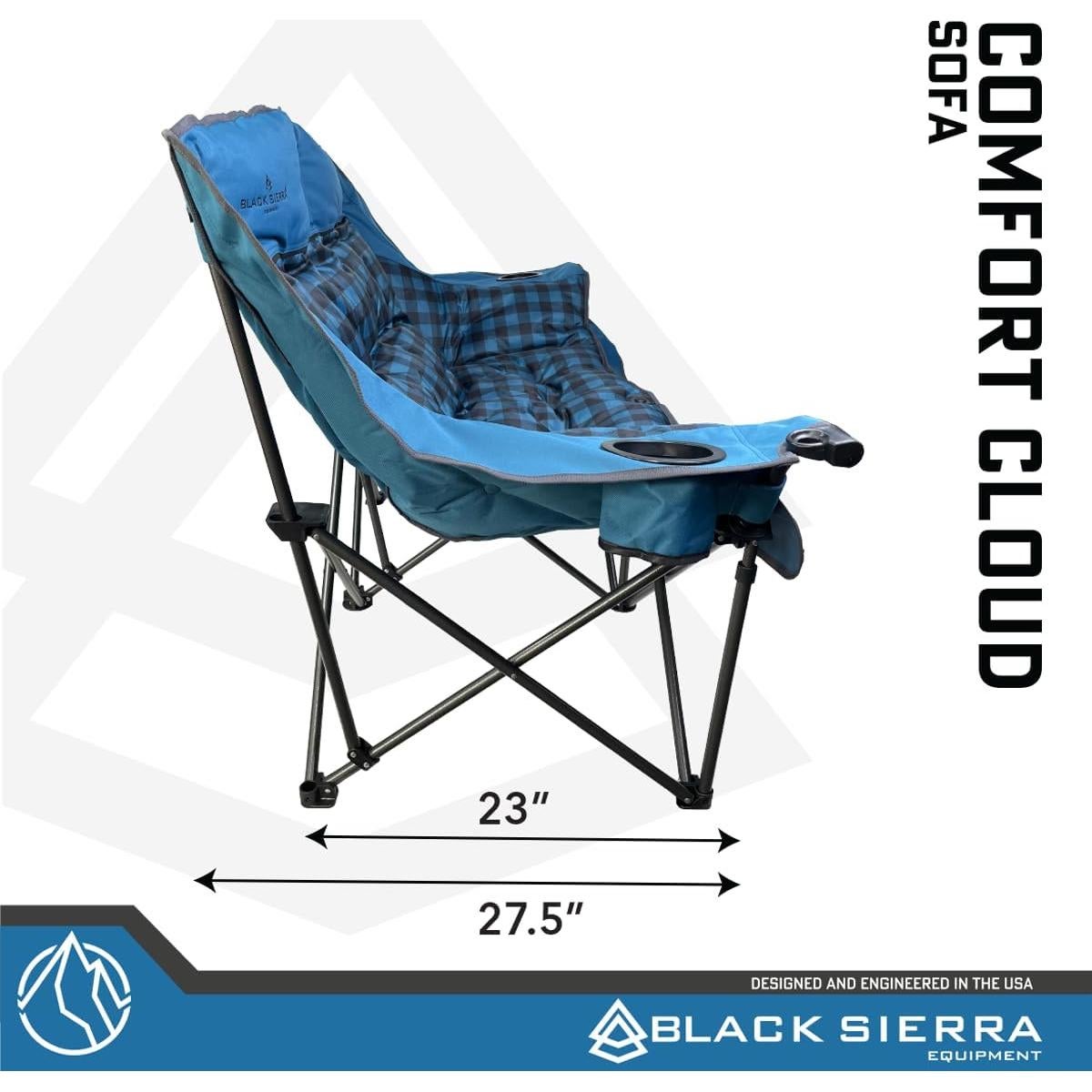 Sofá de Camping Doble Black Sierra, Plegable, 272 kg, Azul