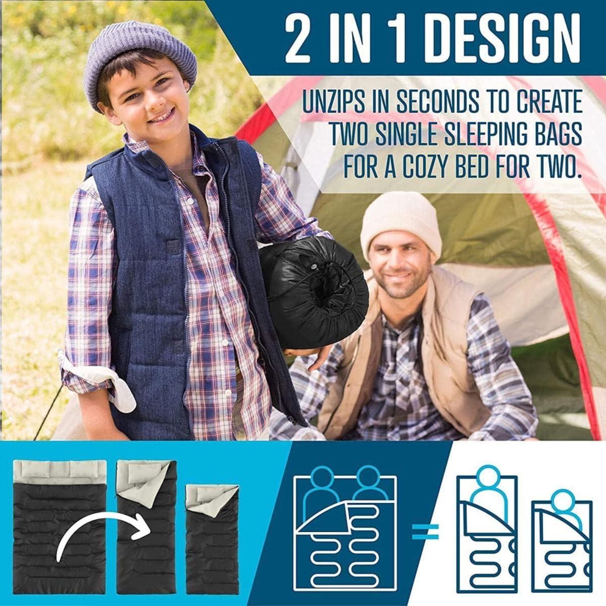 Saco de dormir doble Zone Tech TA0005/2 impermeable 220x150cm