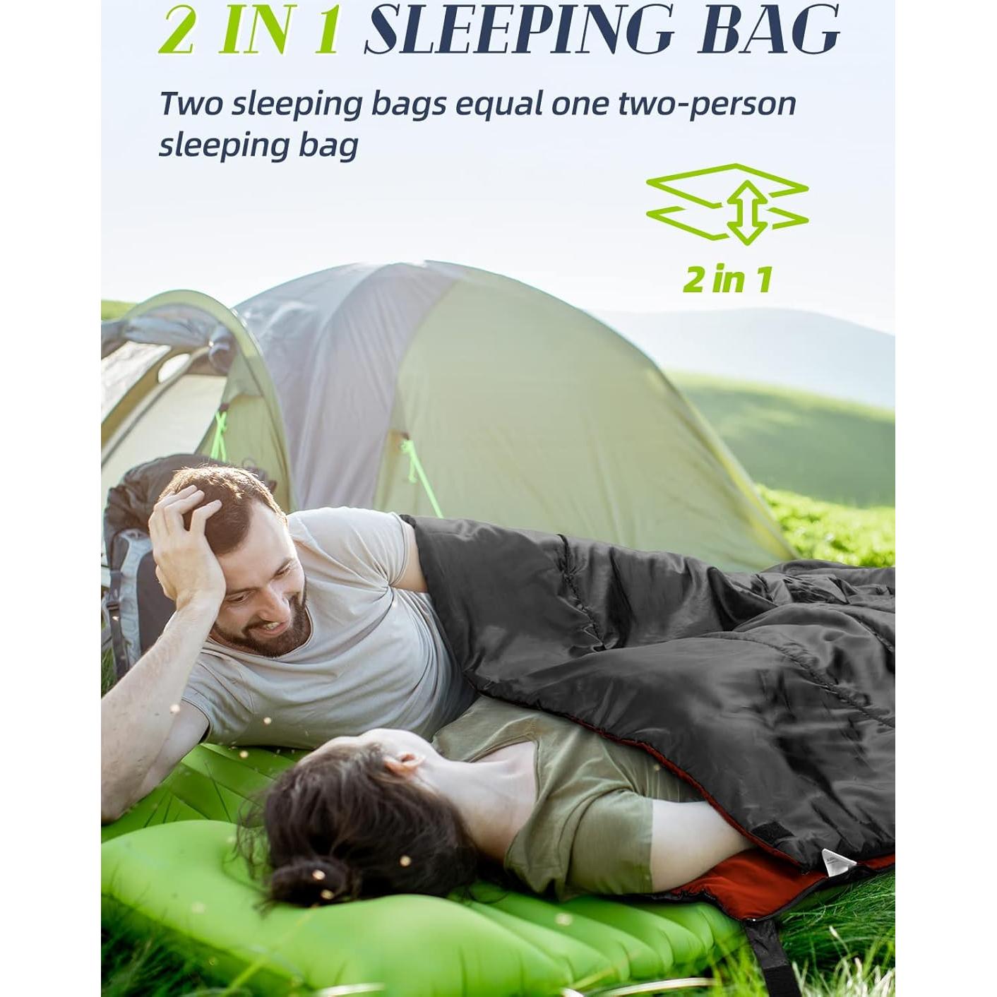 Saco de dormir Bessport ultraligero 3 estaciones negro 1 persona