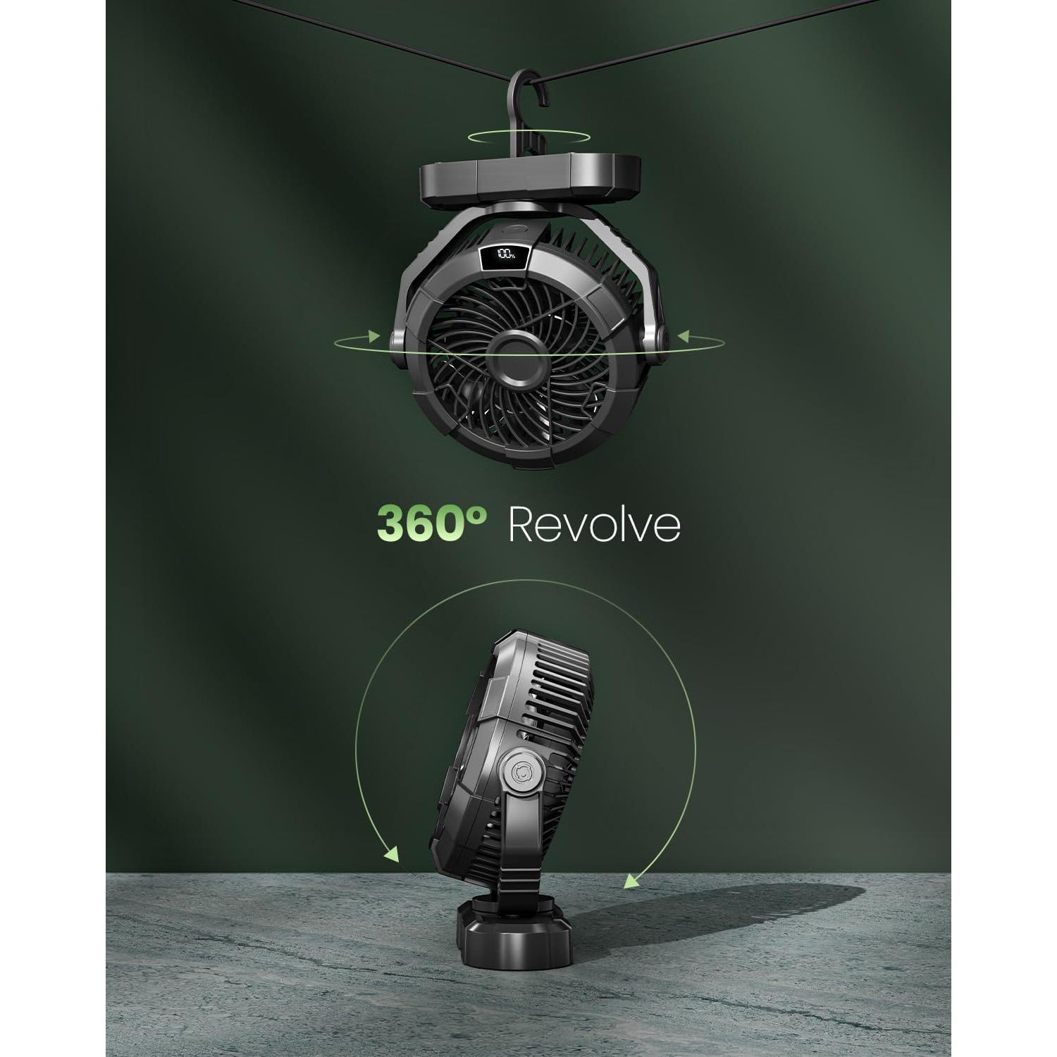 Ventilador de Camping Gaiatop CP-01 con Linterna LED 4000mAh