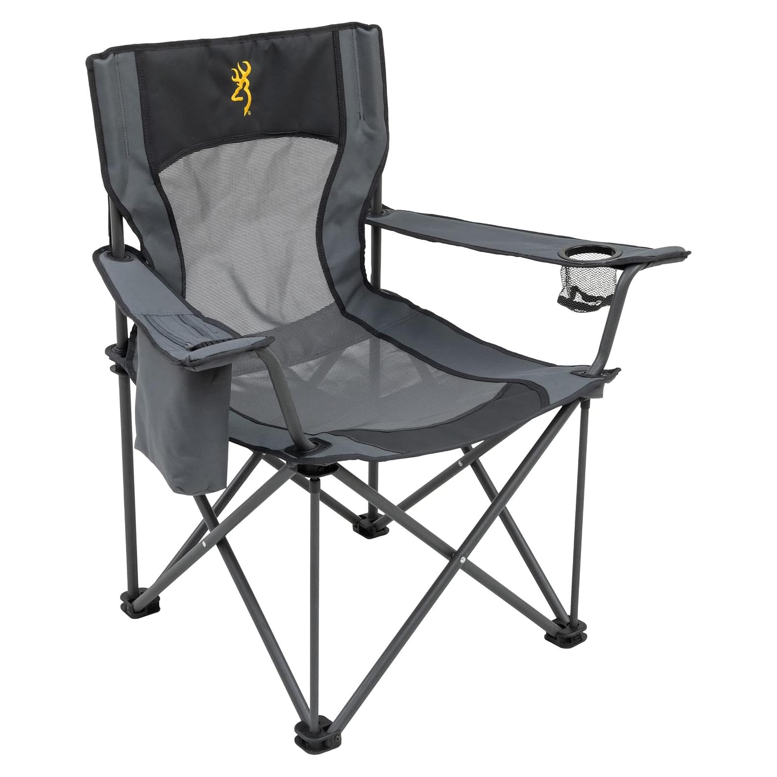 Silla de Camping Plegable Browning Kodiak - 800 lbs Carbón/Gris