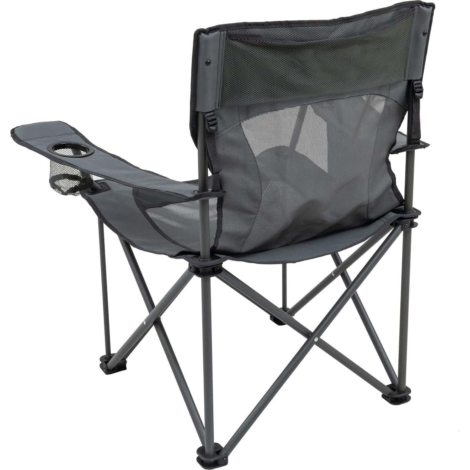 Silla de Camping Plegable Browning Kodiak - 800 lbs Carbón/Gris