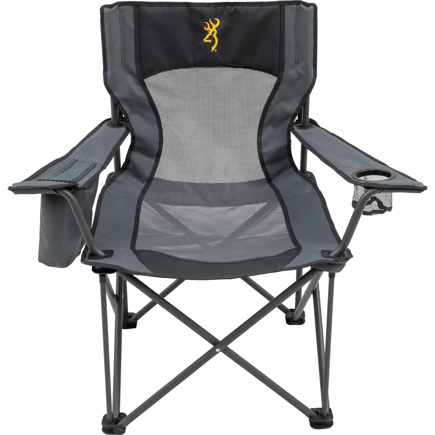 Silla de Camping Plegable Browning Kodiak - 800 lbs Carbón/Gris