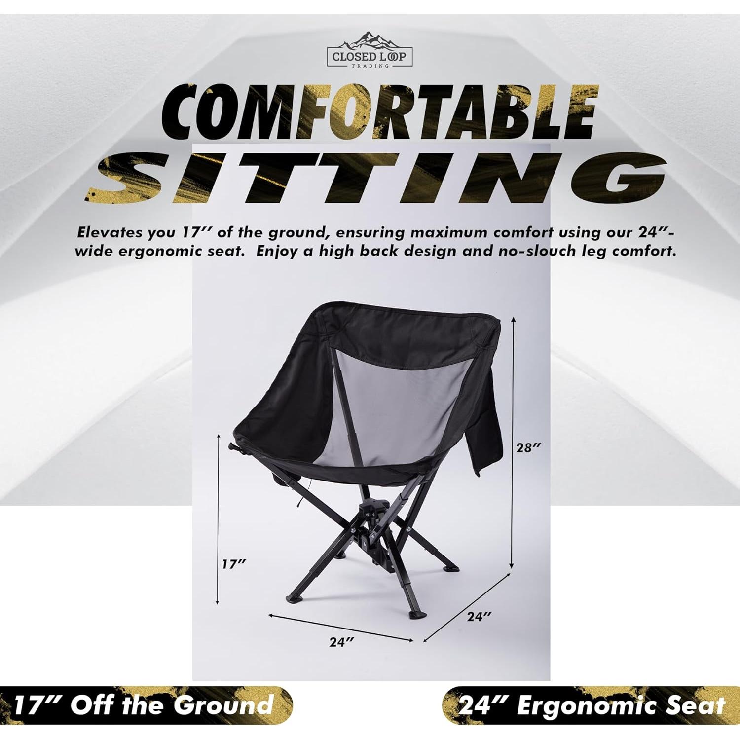 Silla Plegable Portátil Closed Loop Trading Azul 120 kg