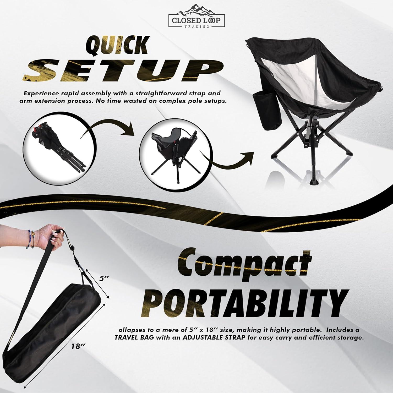 Silla Plegable Portátil Closed Loop Trading Azul 120 kg