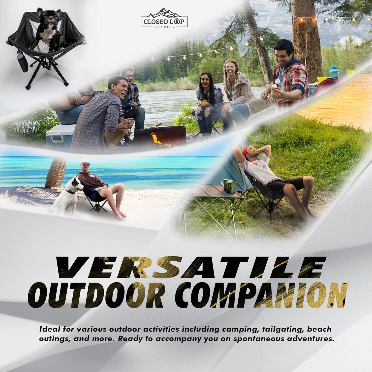 Silla Plegable Portátil Closed Loop Trading Azul 120 kg