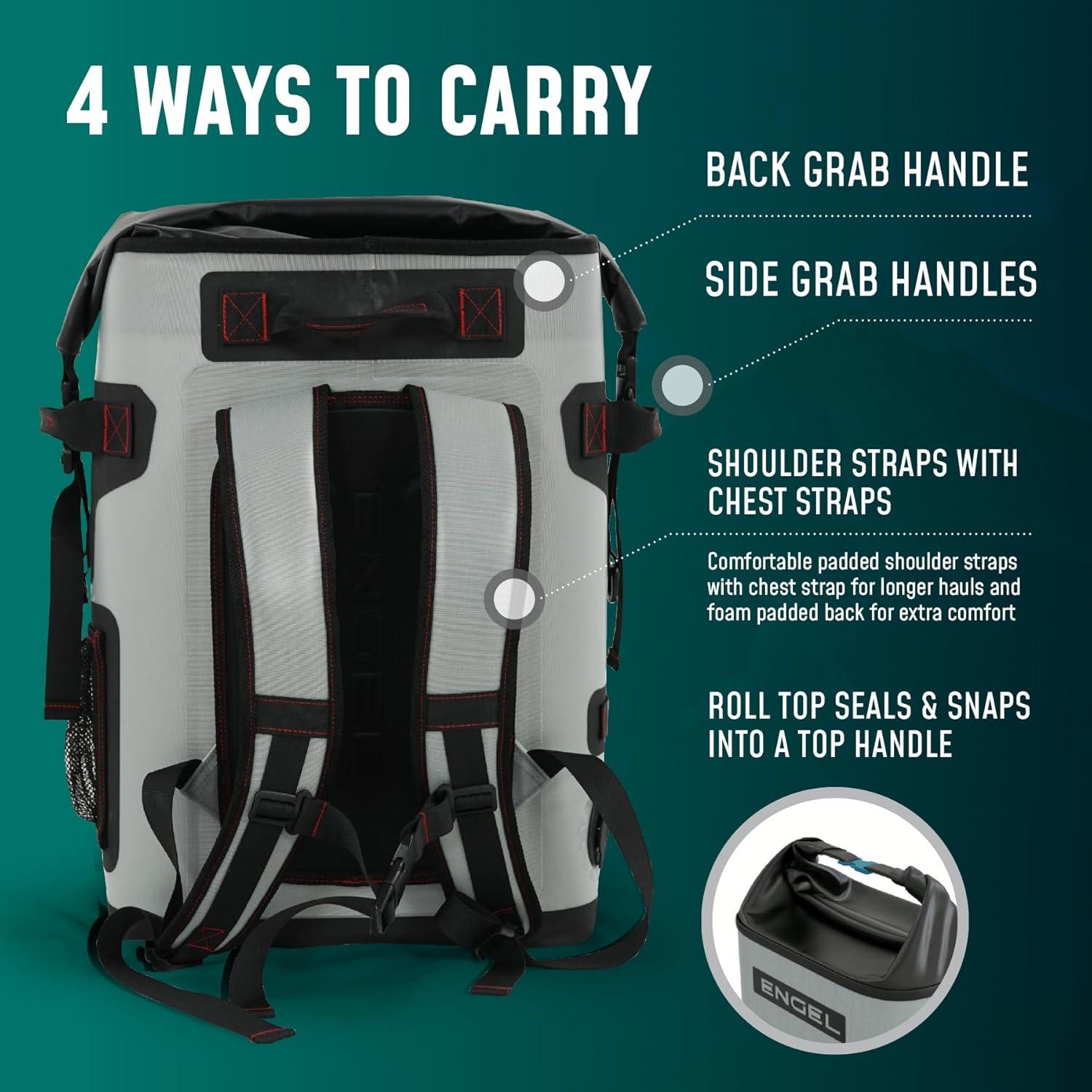 Mochila Enfriadora Engel BP25 25 Cuartos Aislada Gris Lima