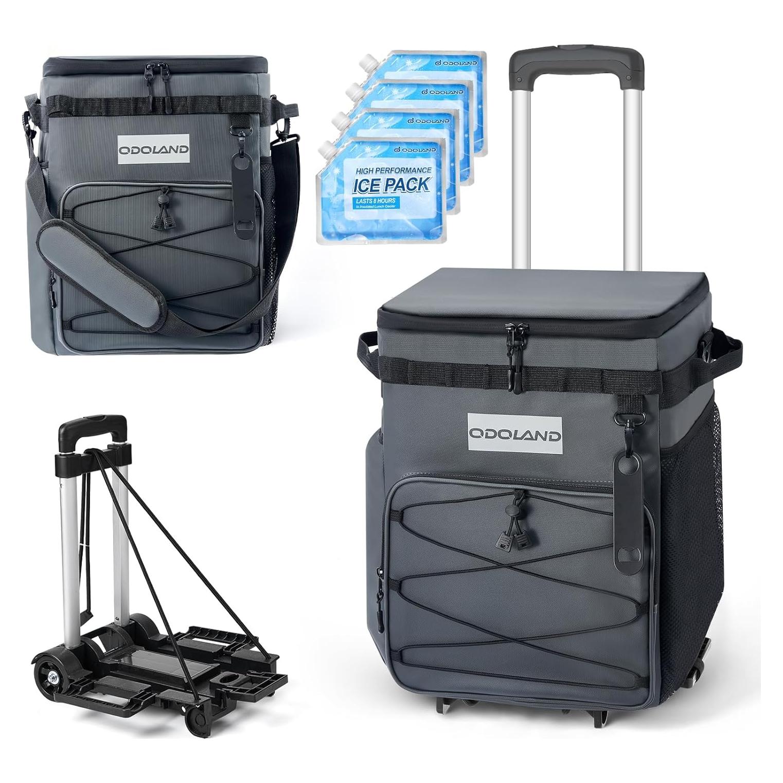 Enfriador de Camping Odoland 48 Latas con Ruedas y Mango