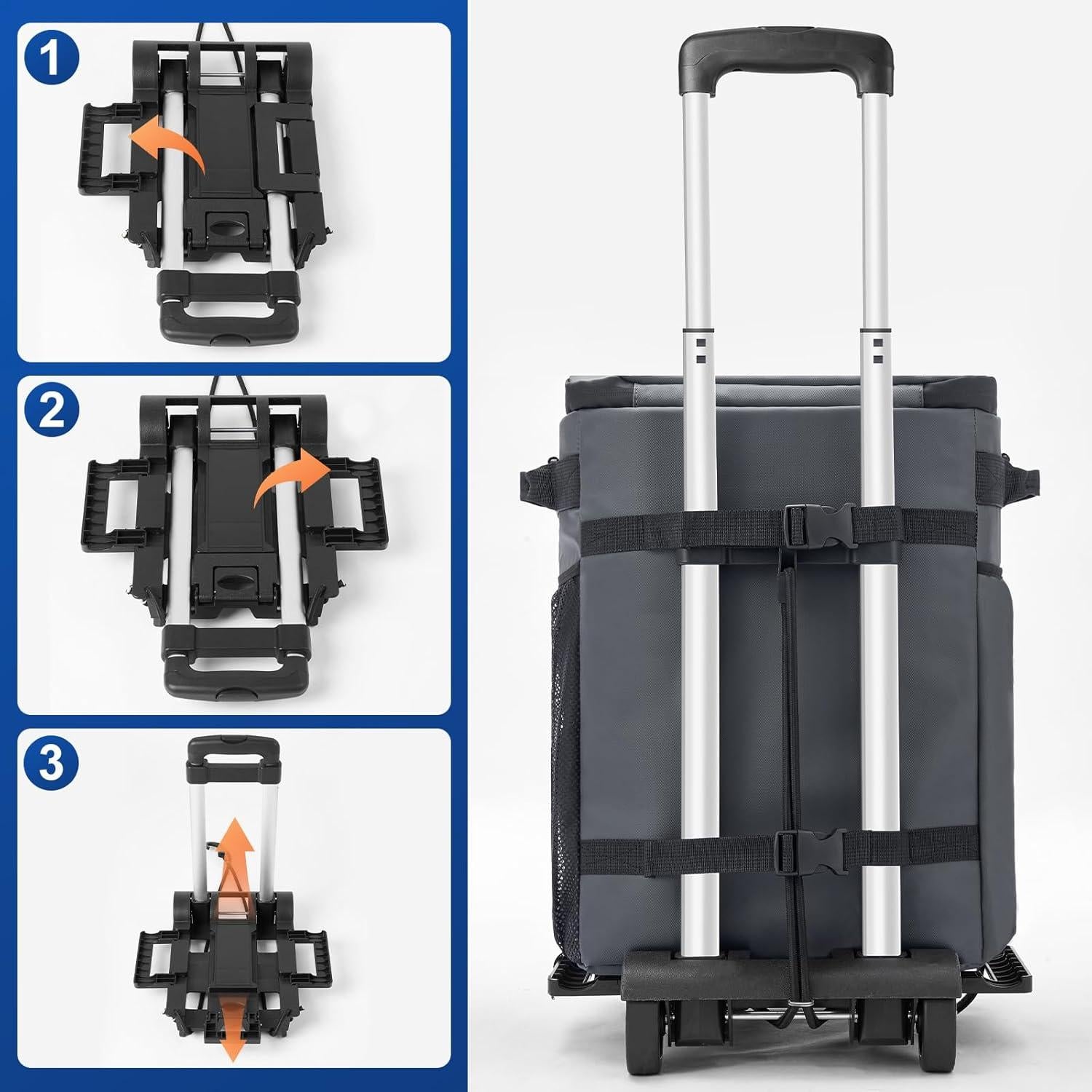 Enfriador de Camping Odoland 48 Latas con Ruedas y Mango