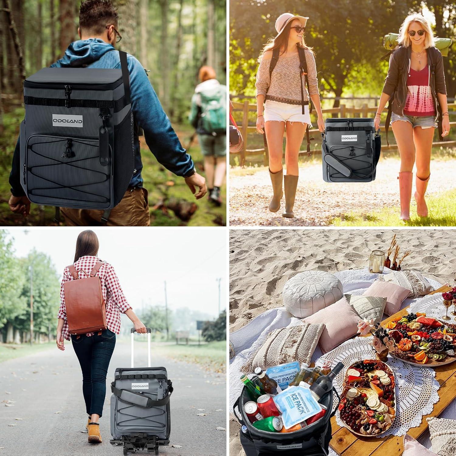 Enfriador de Camping Odoland 48 Latas con Ruedas y Mango