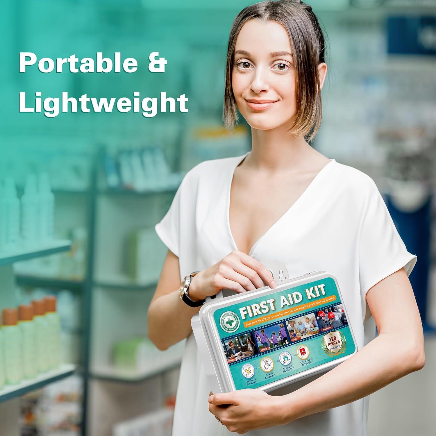 Kit de Primeros Auxilios General Medi 120 Piezas Estuche Duro