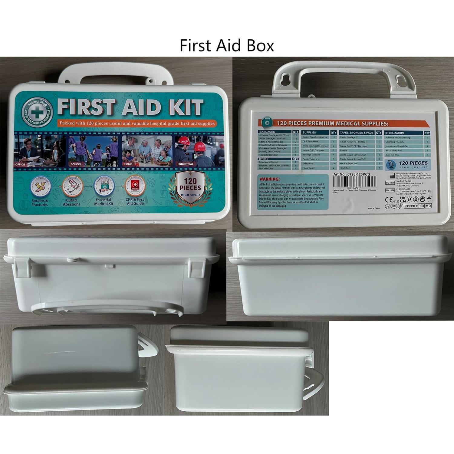 Kit de Primeros Auxilios General Medi 120 Piezas Estuche Duro