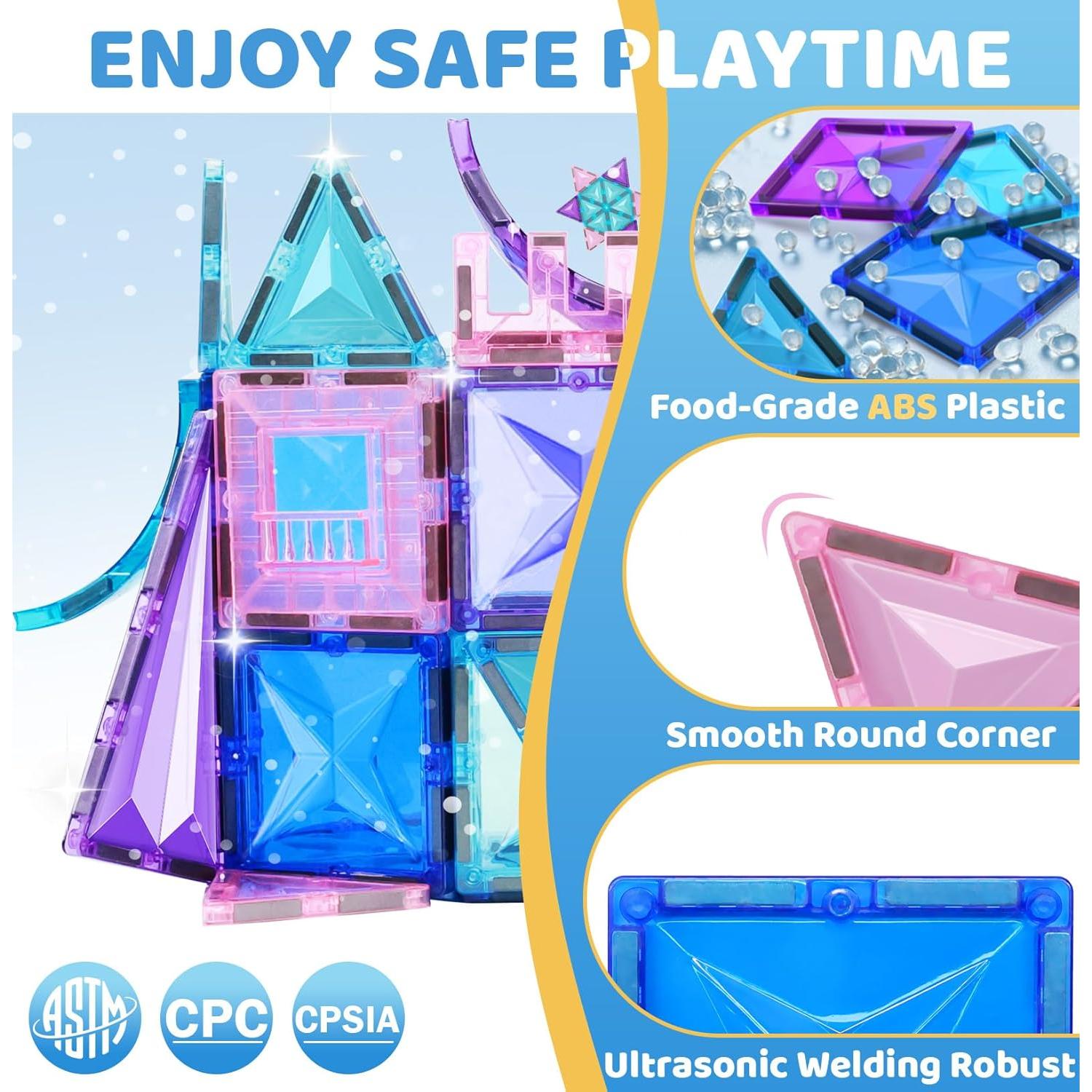 130 Piezas de Azulejos Magnéticos LionFuny para Niños 3+