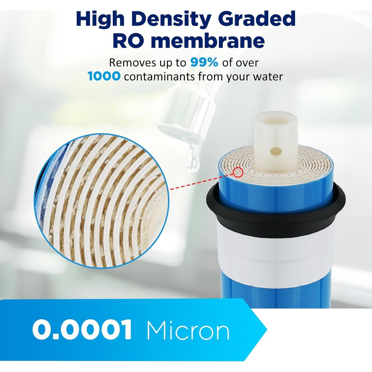 Membrane Solutions Filtro de Membrana RO 50 GPD 2-Pack