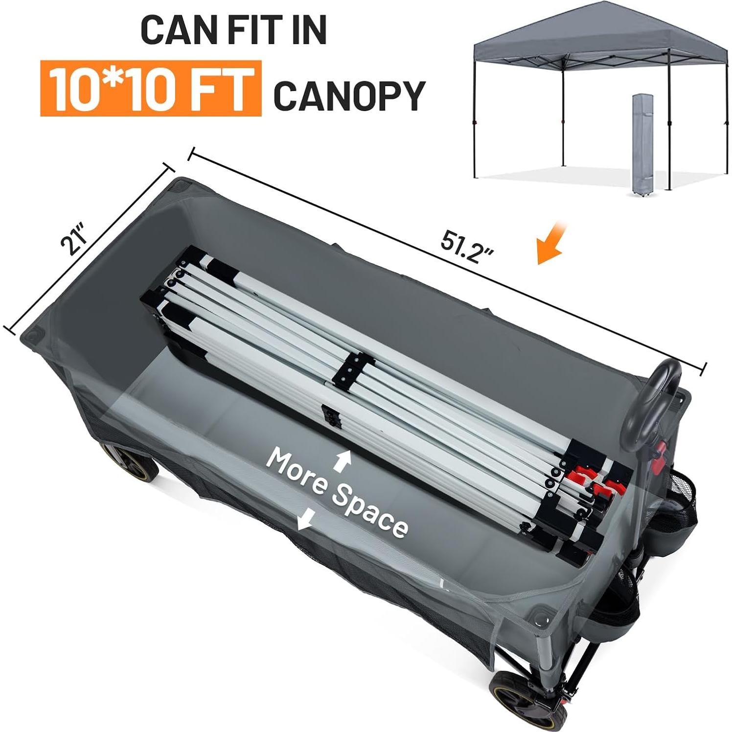 Carro Plegable Timber Ridge 400L con Frenos y Mango Ajustable