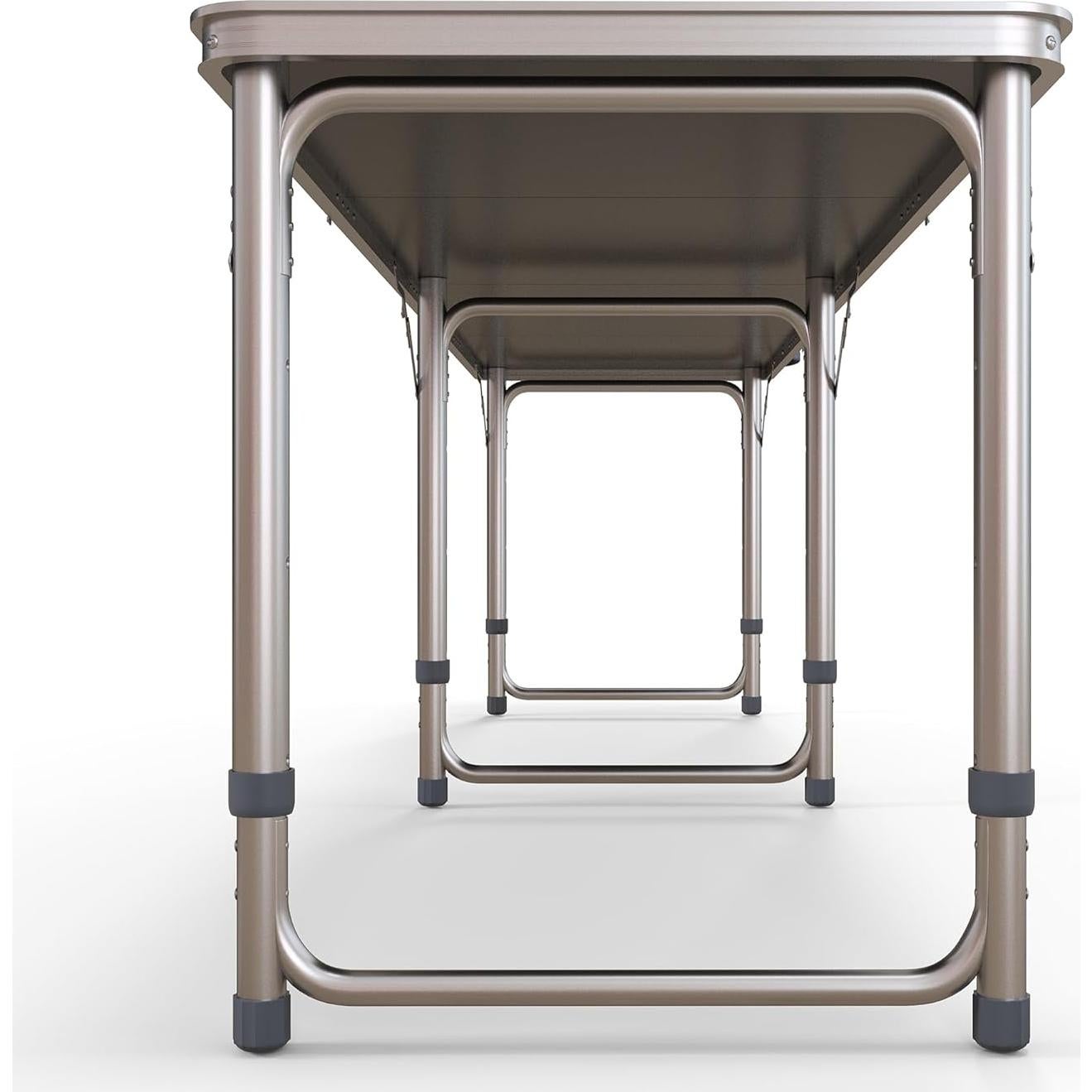 Mesa de Camping Plegable Outsunny 240cm Ajustable Negra y Roja